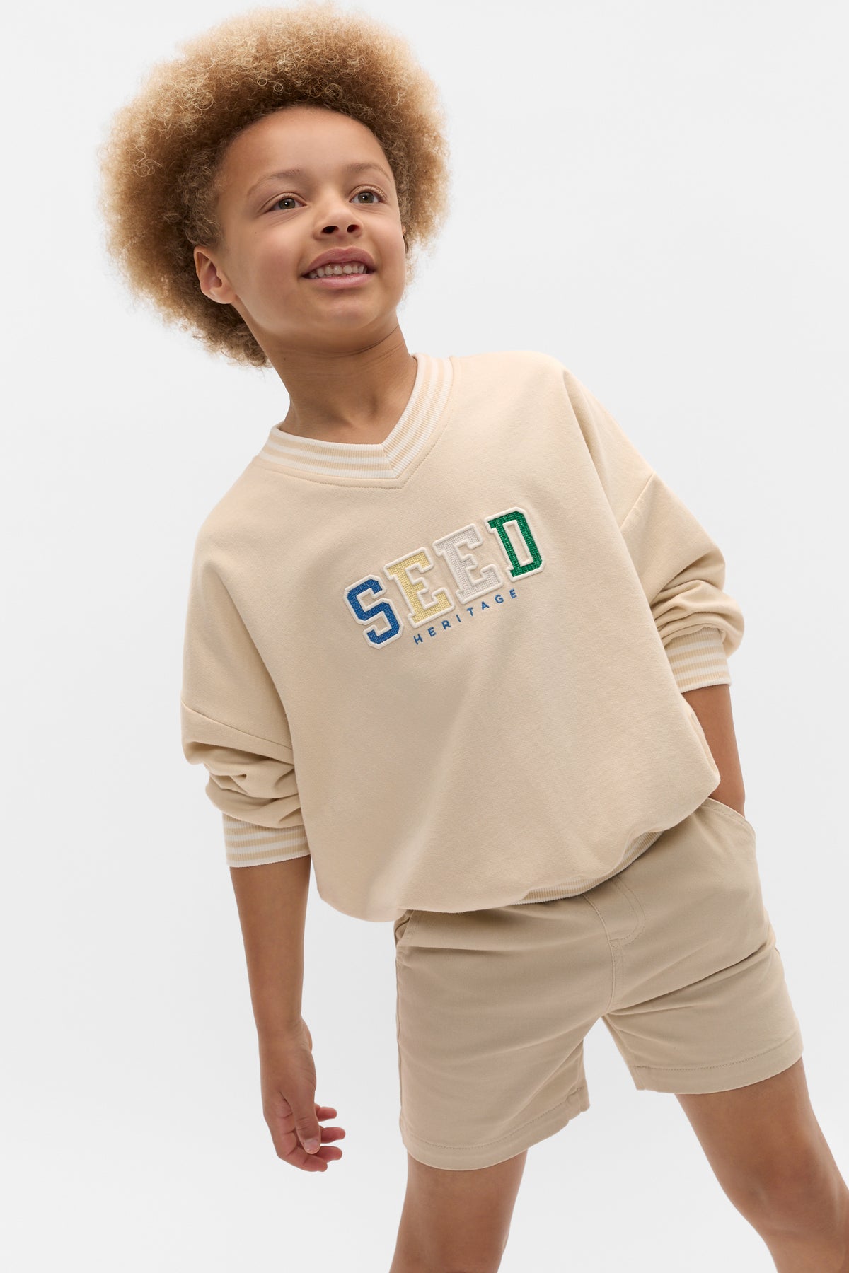 V Neck Logo Sweat