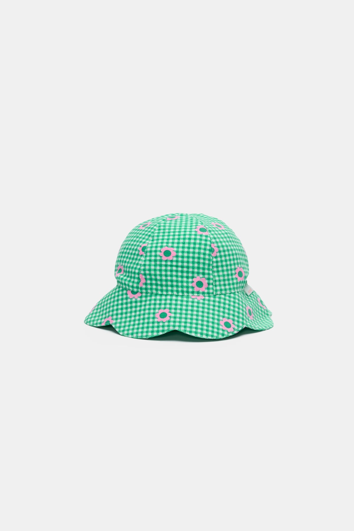 Check Flower Sun Hat