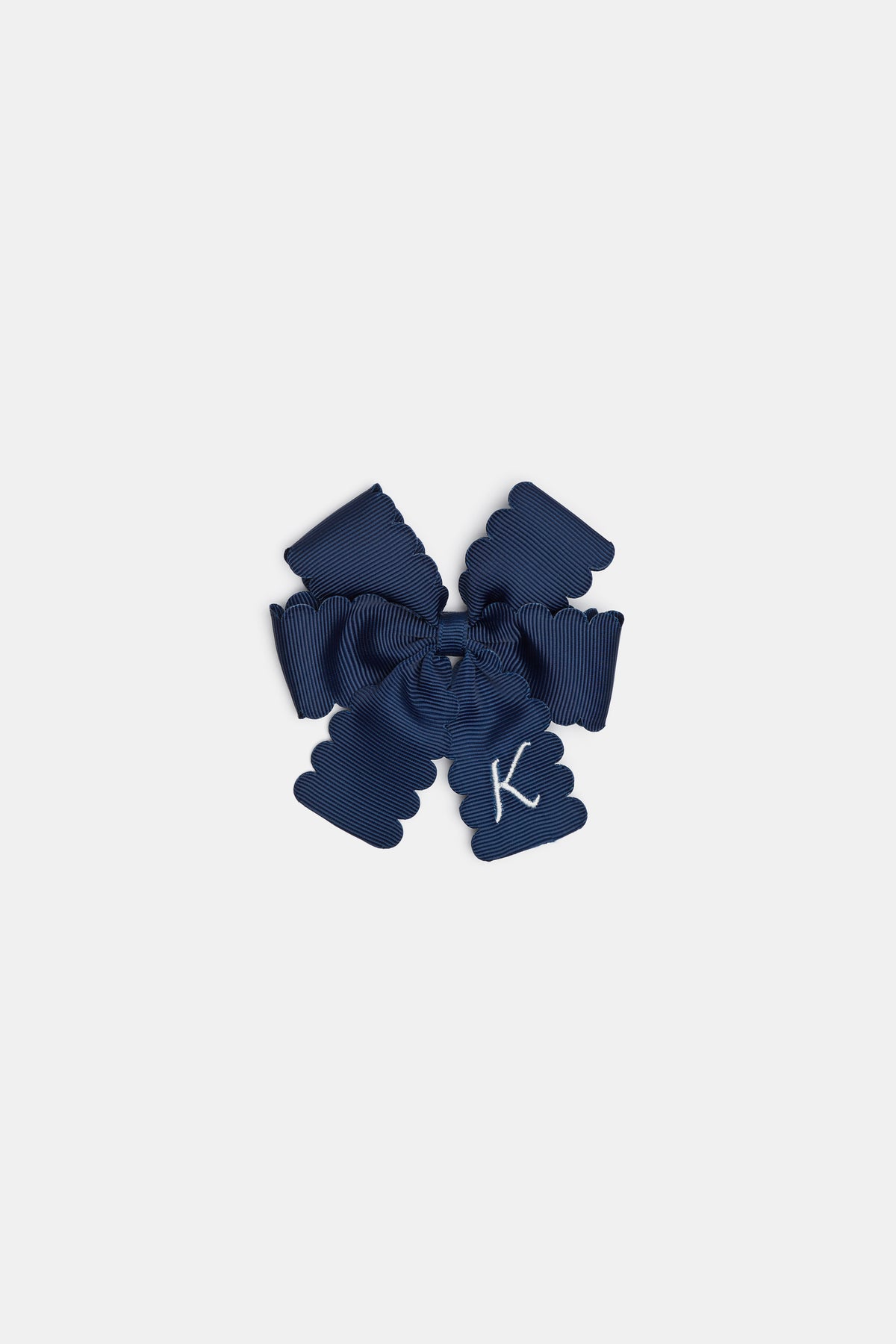 Grosgrain Initial Bow Duck Clip