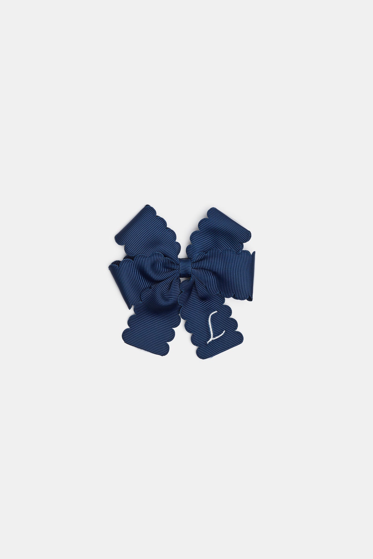 Grosgrain Initial Bow Duck Clip