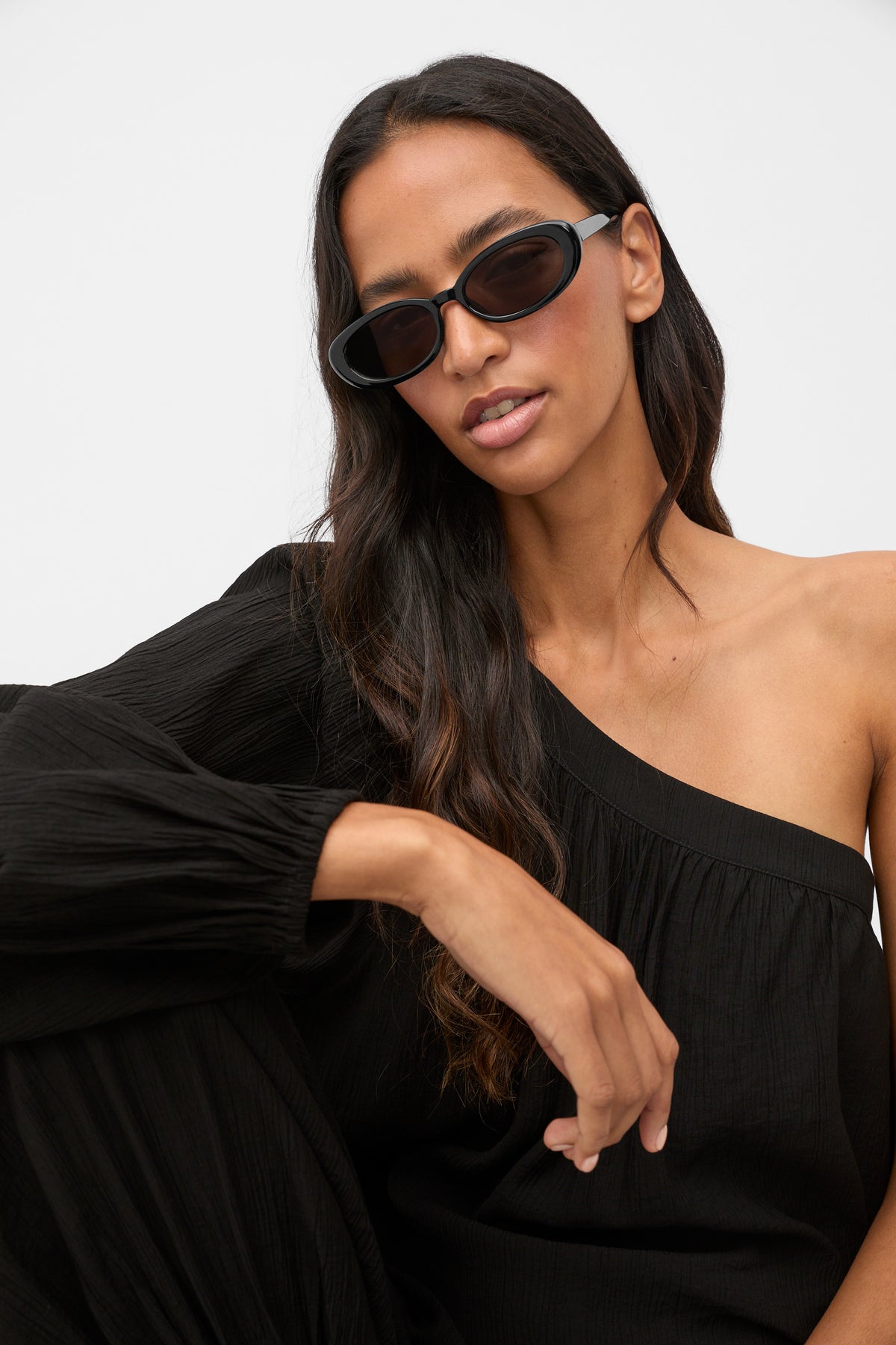 Plisse One Shoulder Top