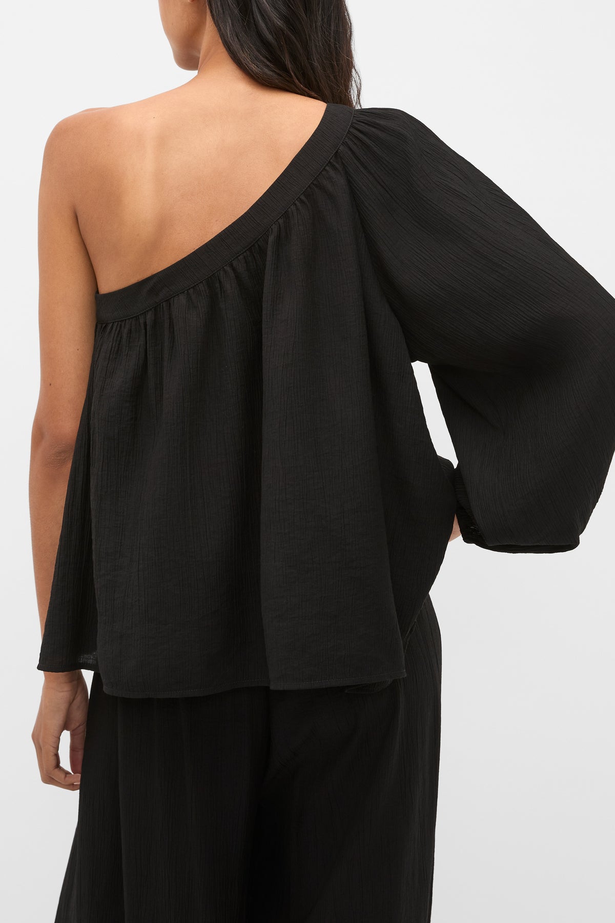 Plisse One Shoulder Top