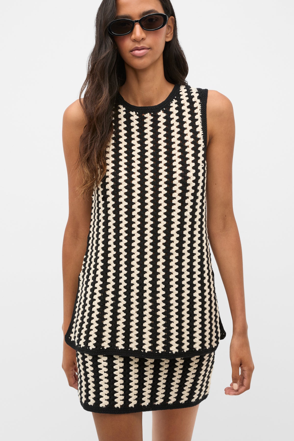 Linear Crochet Tunic Top