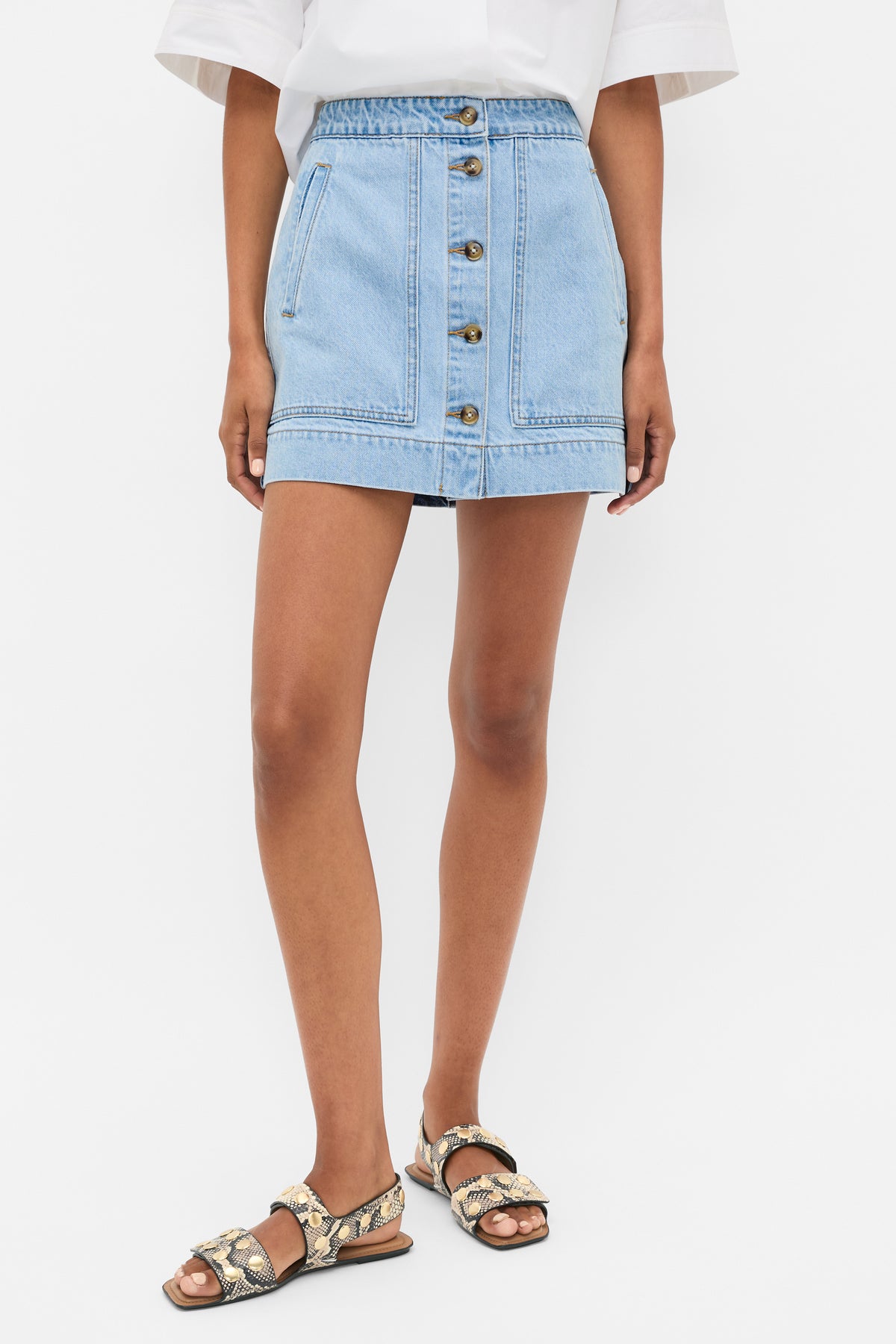 Denim Welt Pocket Mini Skirt