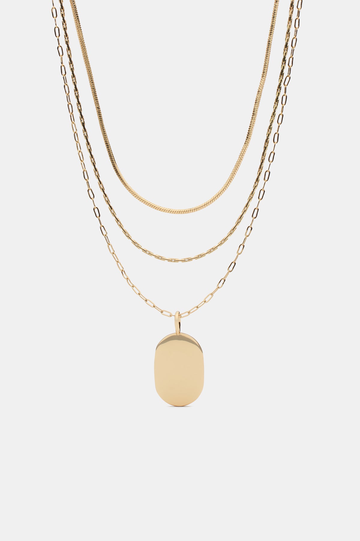 Rounded Pendant Necklace Set