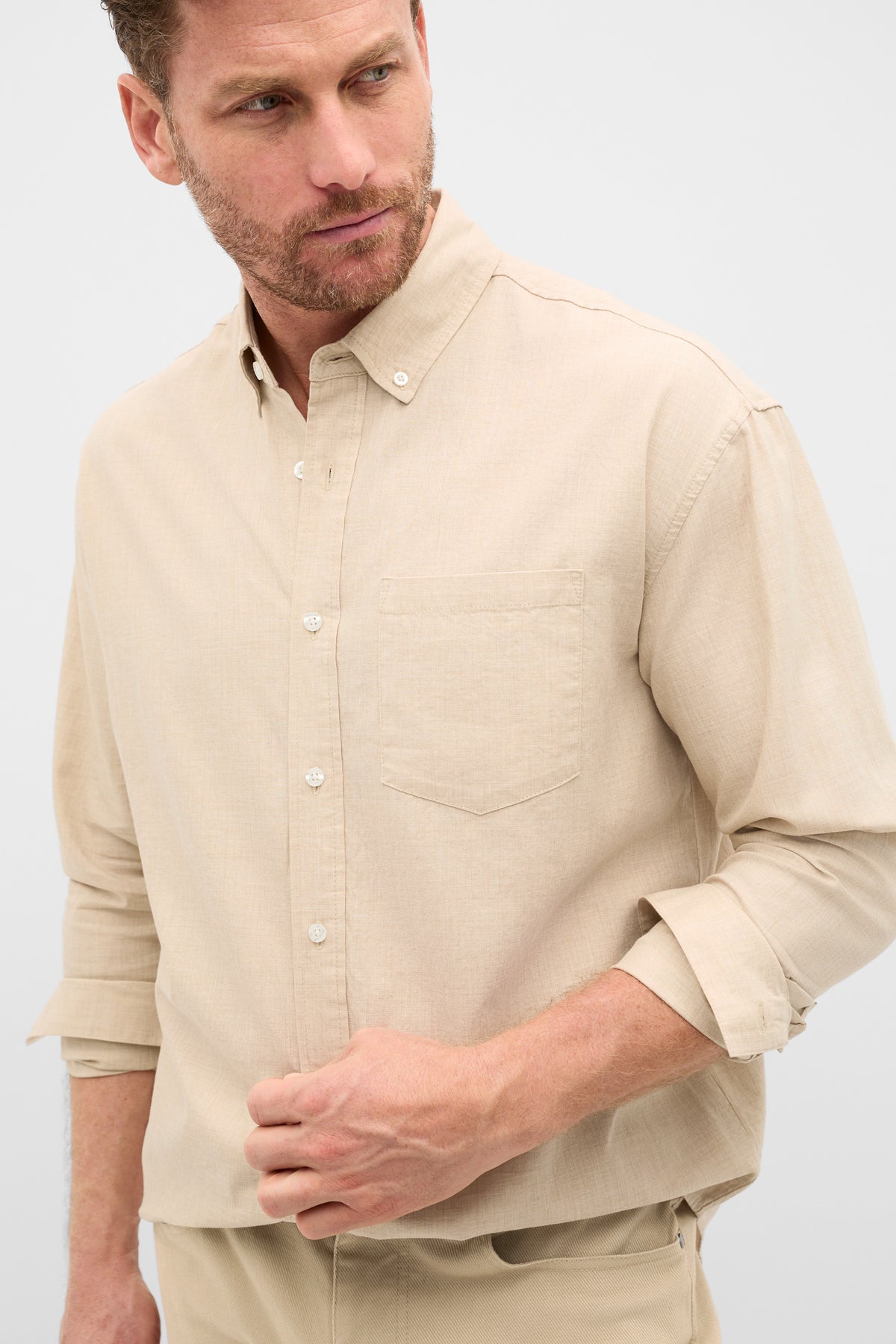 Relaxed Fit Brushed Cotton Shirt