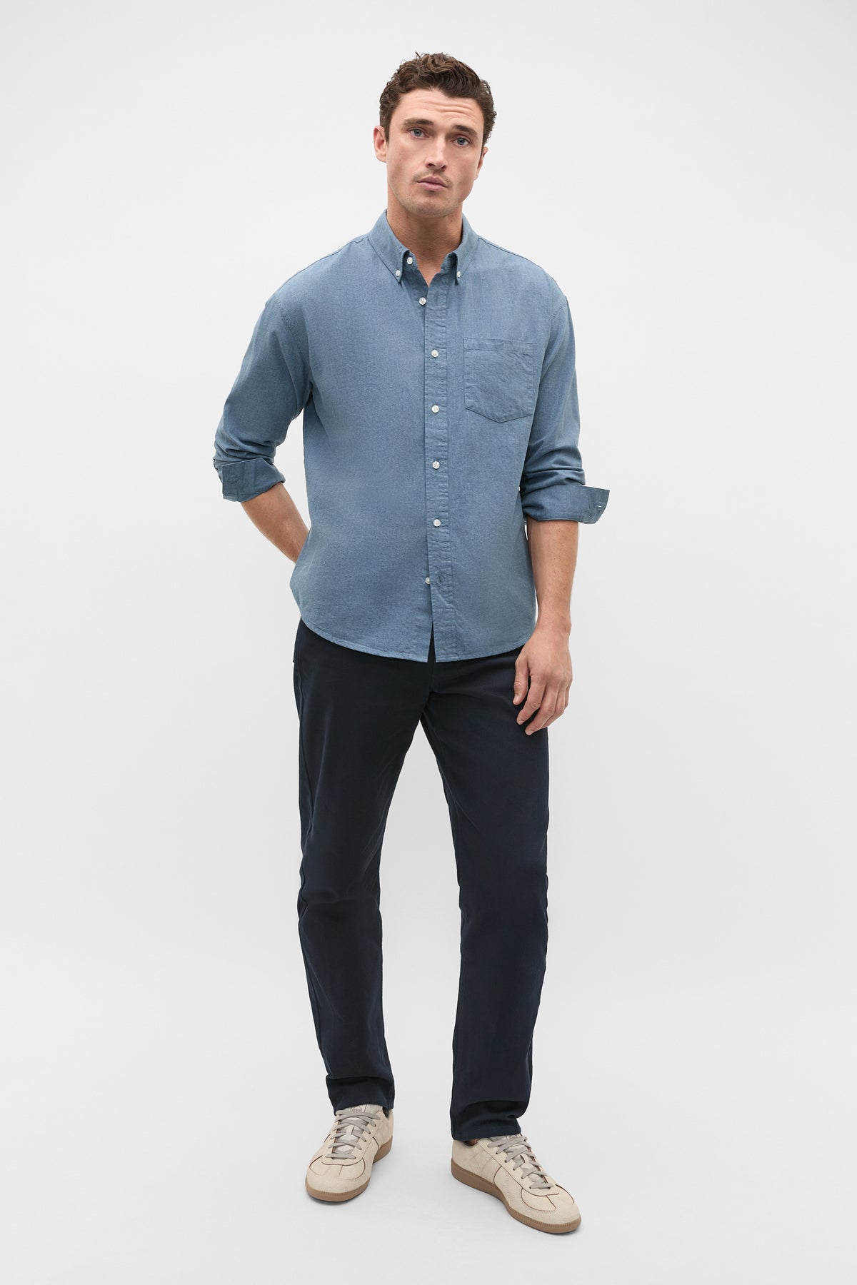 Relaxed Fit Brushed Cotton Shirt