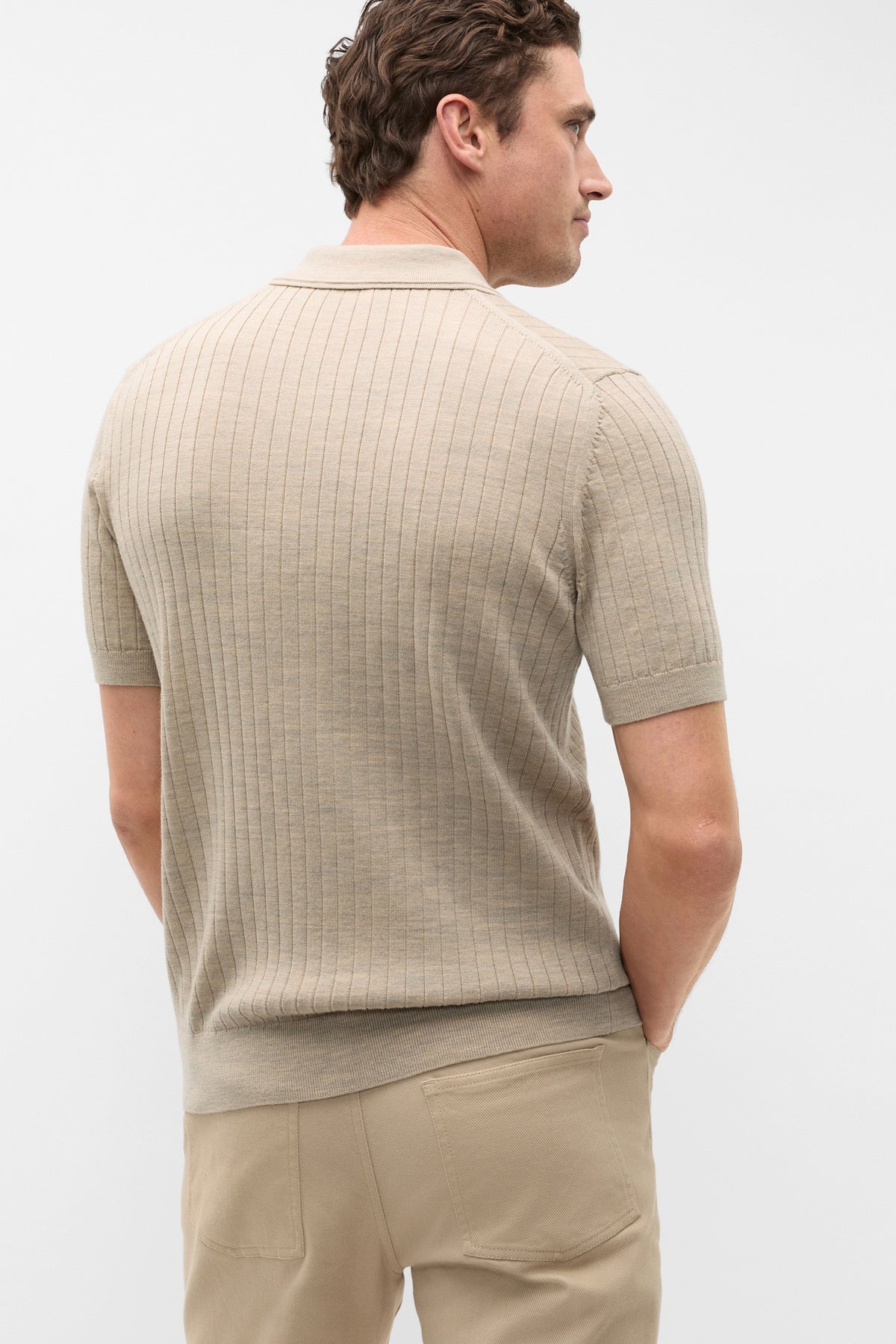 Short Sleeve Merino Knit Polo