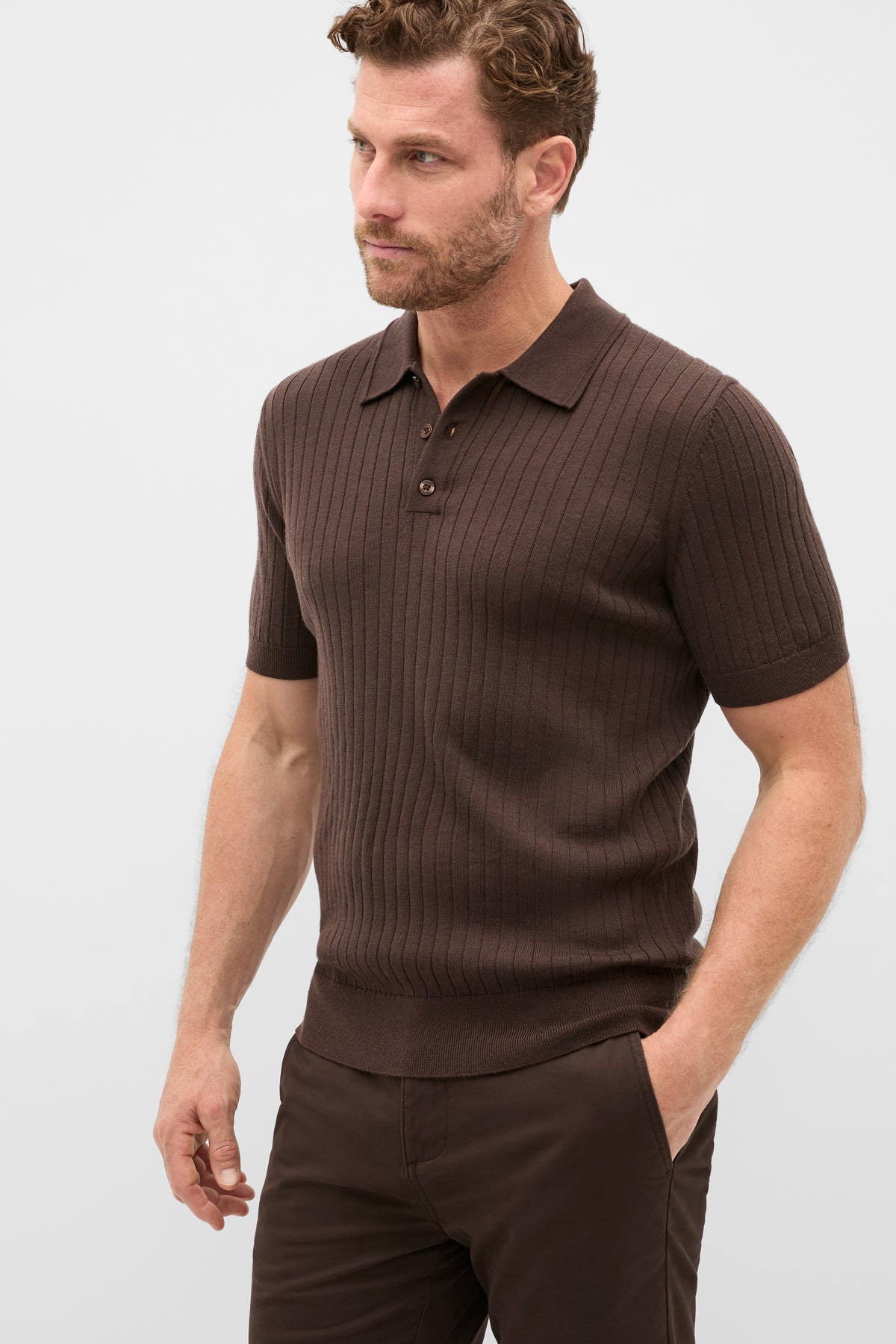 Short Sleeve Merino Knit Polo