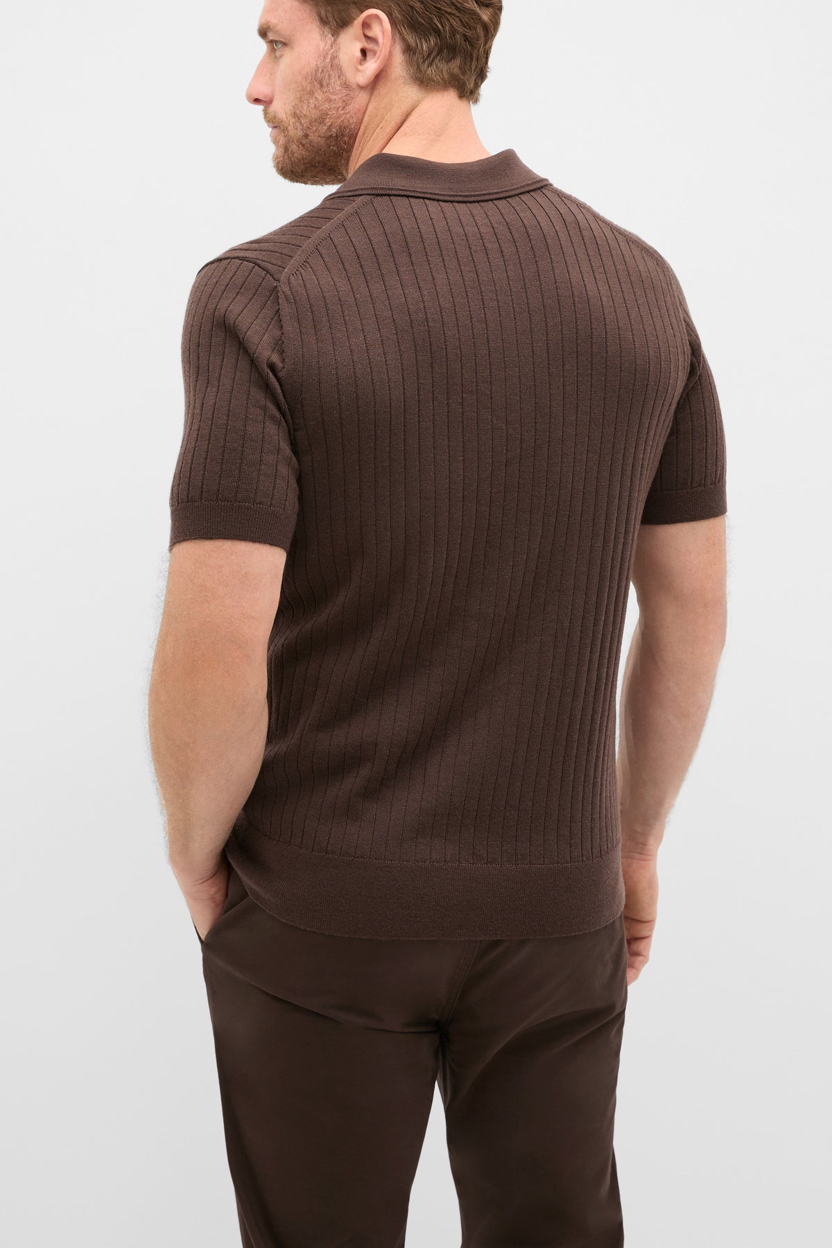Short Sleeve Merino Knit Polo