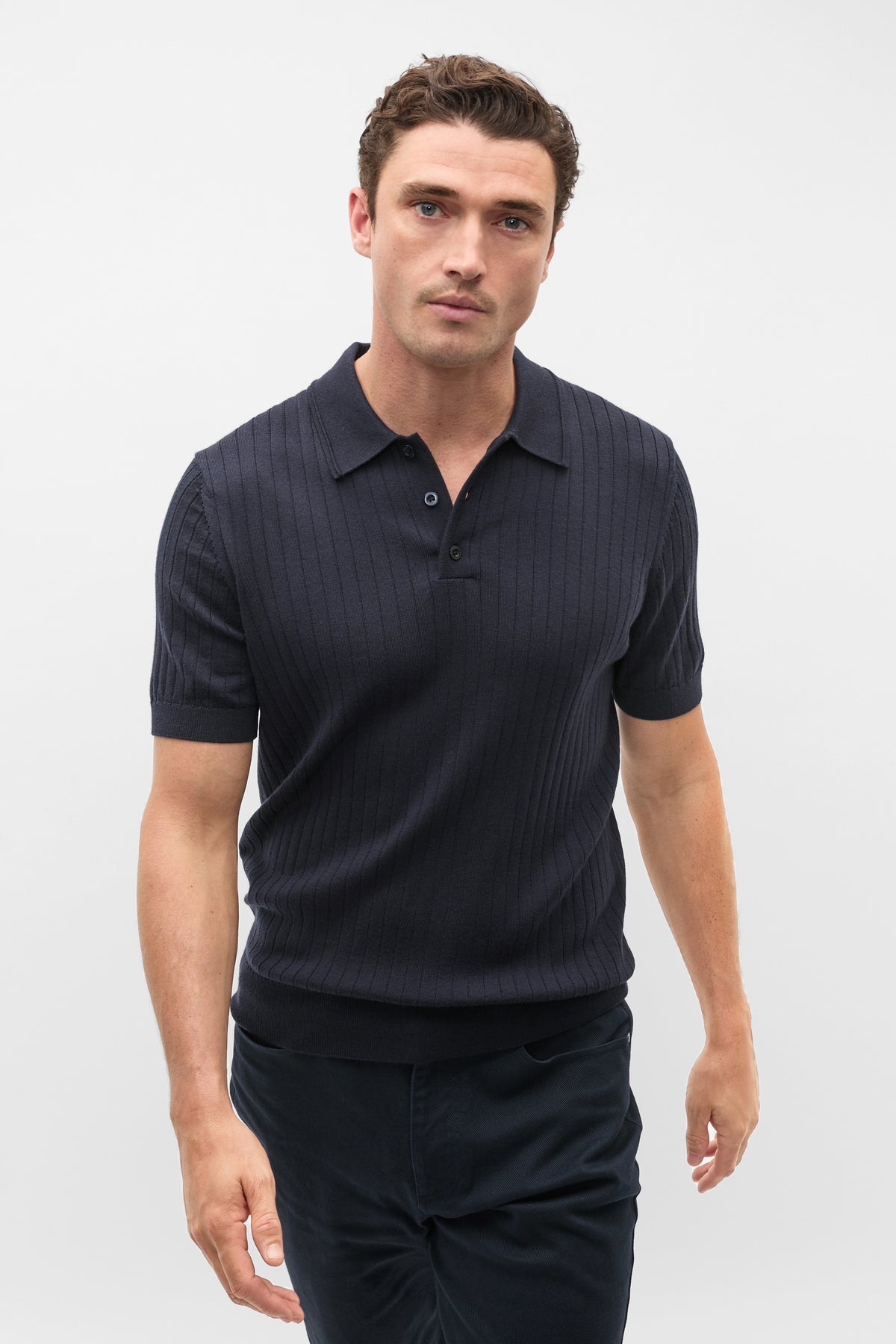 Short Sleeve Merino Knit Polo