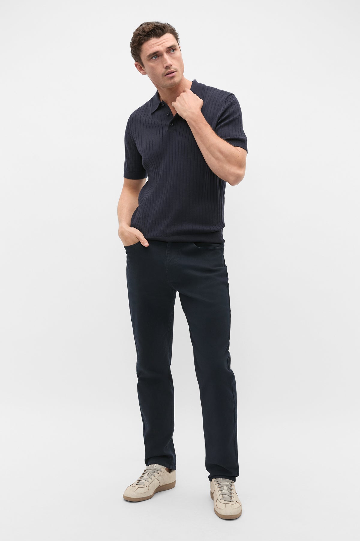 Short Sleeve Merino Knit Polo