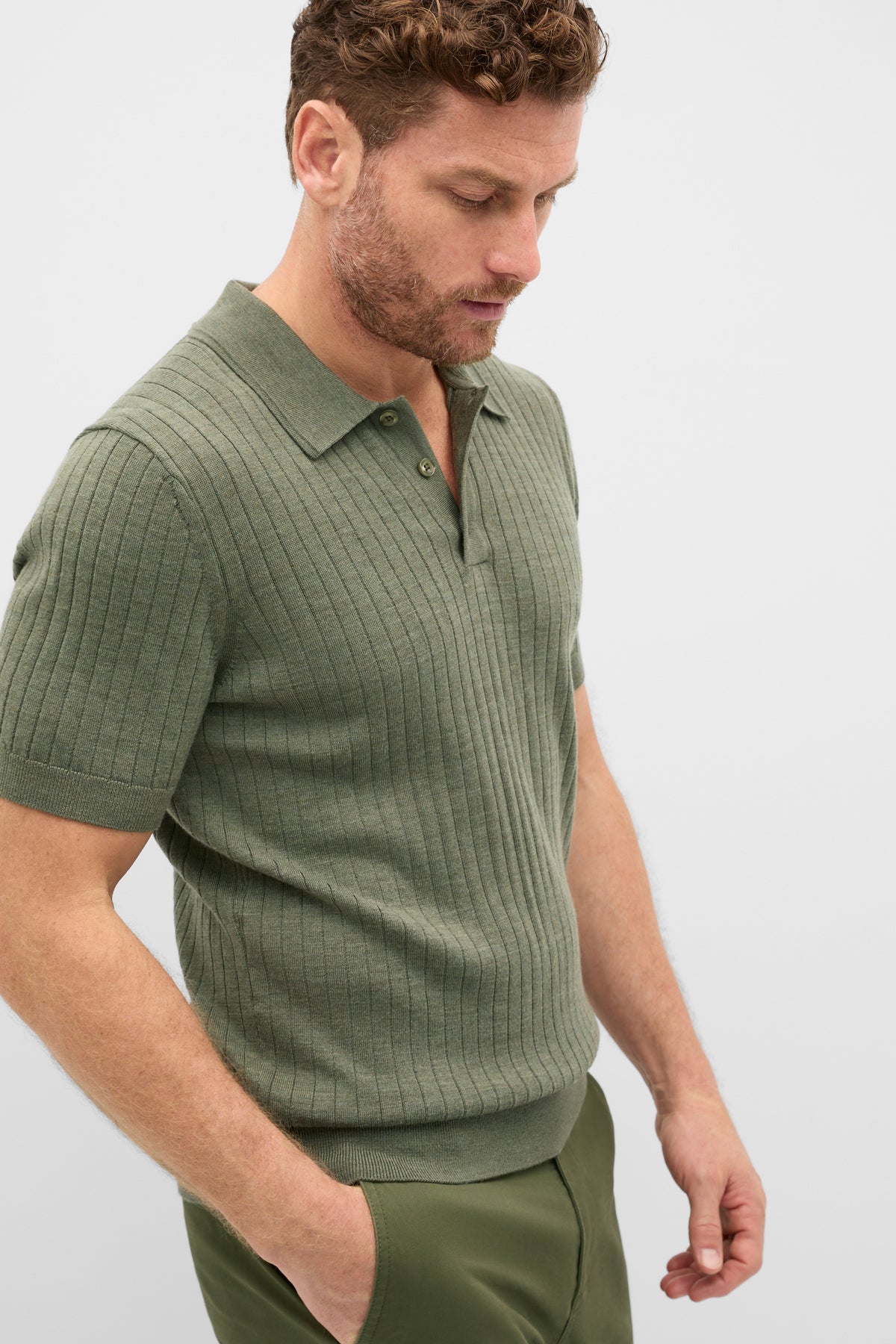 Short Sleeve Merino Knit Polo
