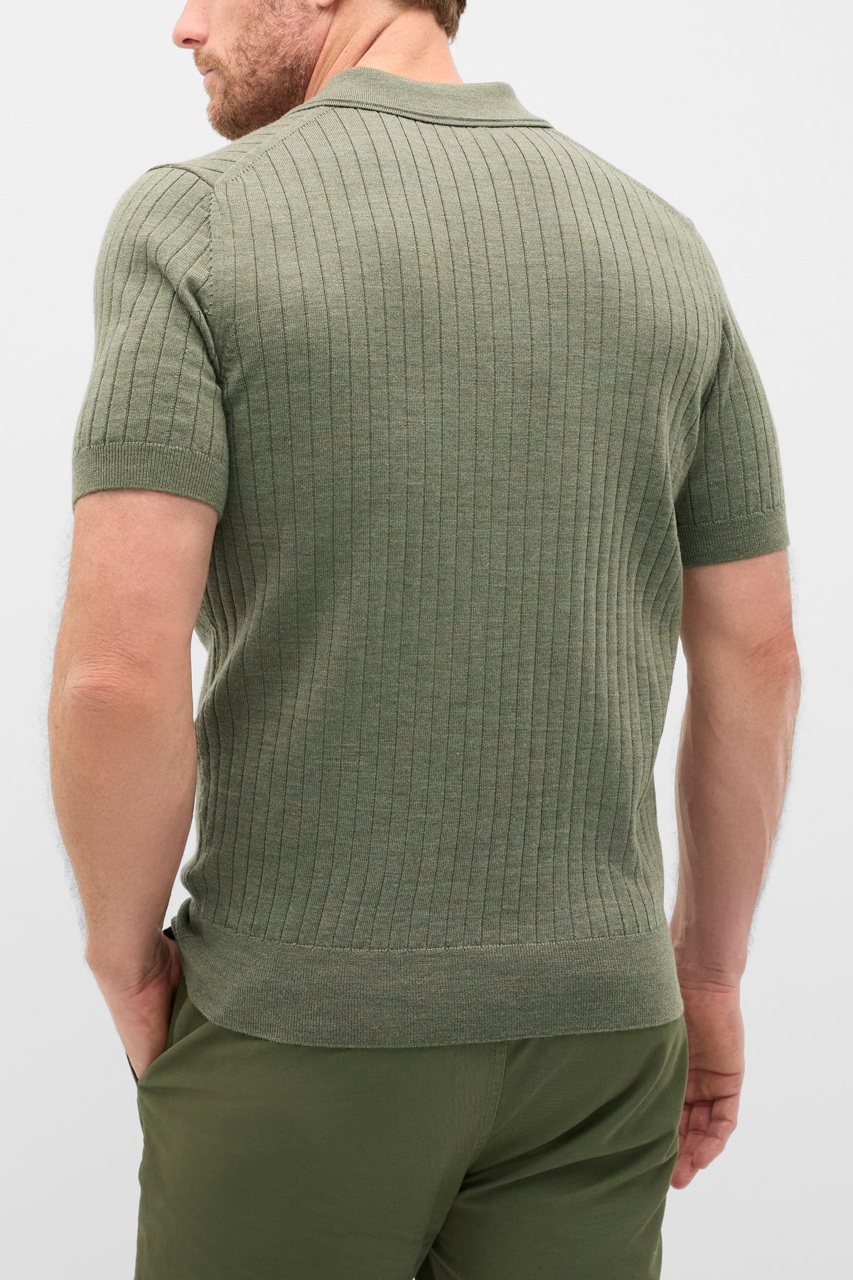 Short Sleeve Merino Knit Polo