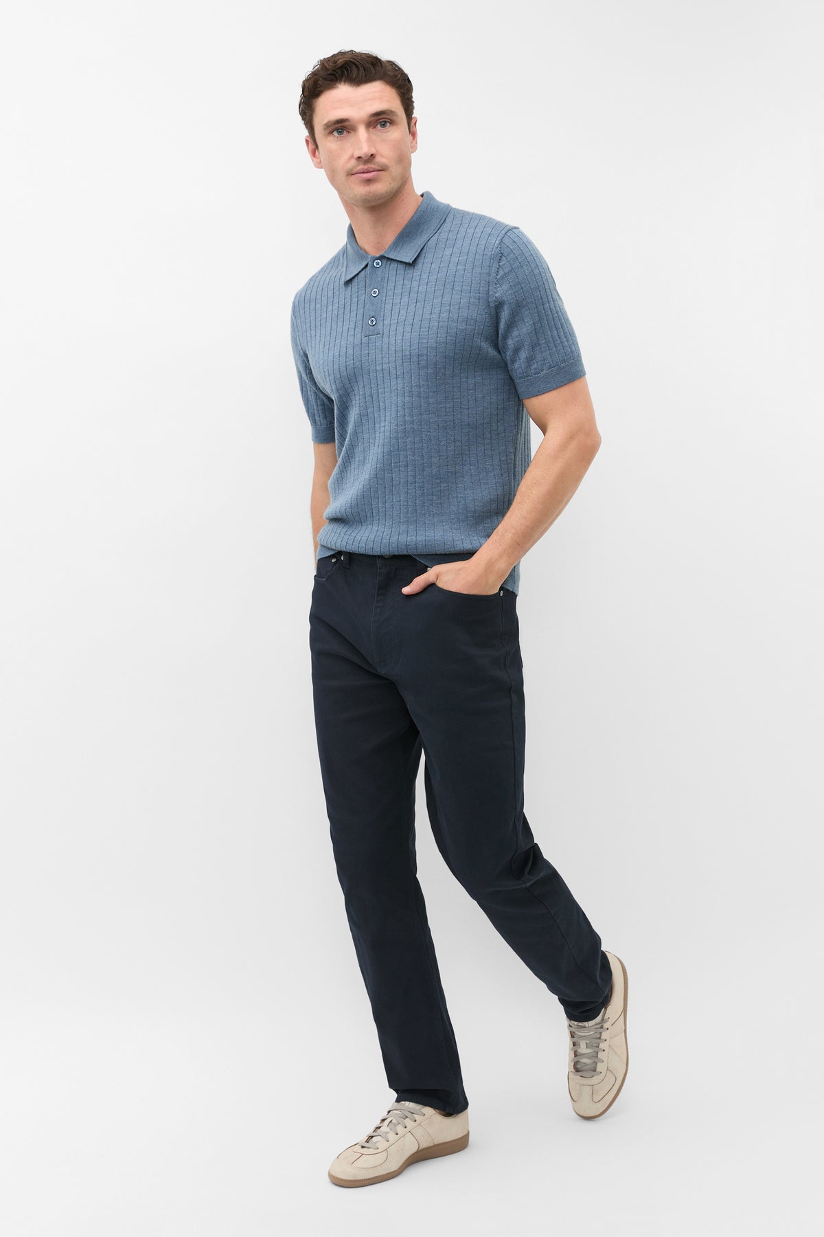 Short Sleeve Merino Knit Polo
