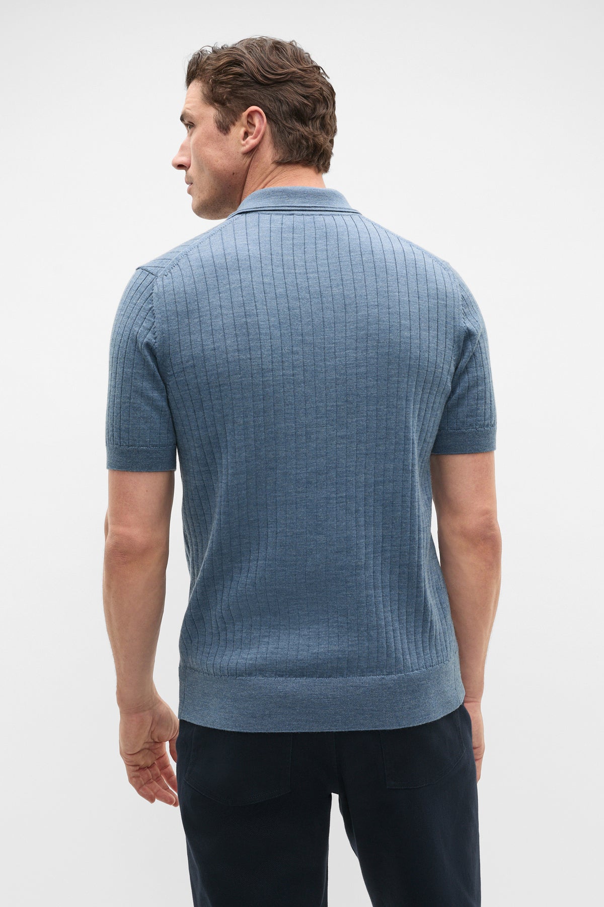 Short Sleeve Merino Knit Polo