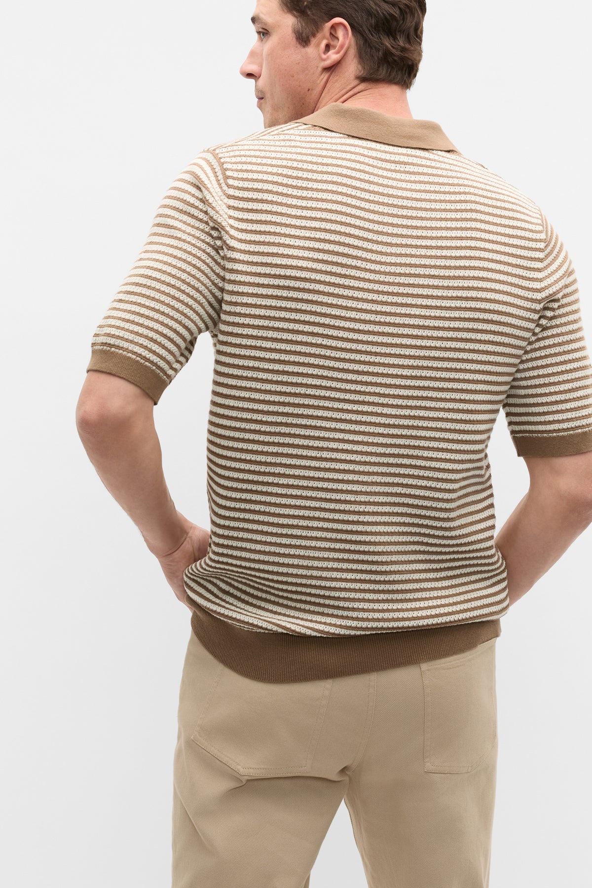 Contrast Stripe Knit Polo