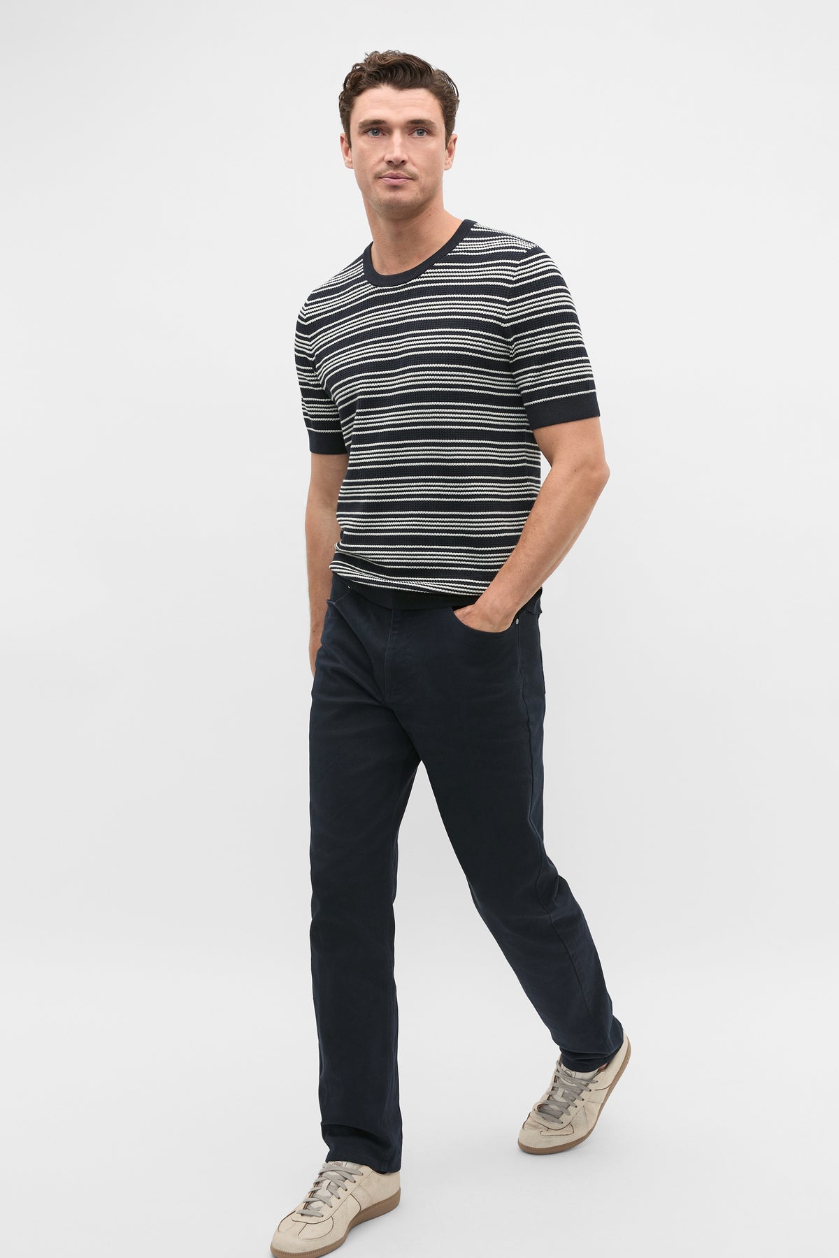 Jacquard Stripe Knit Tee
