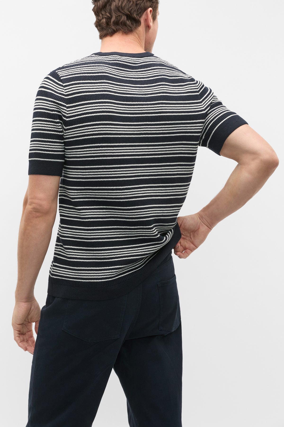 Jacquard Stripe Knit Tee