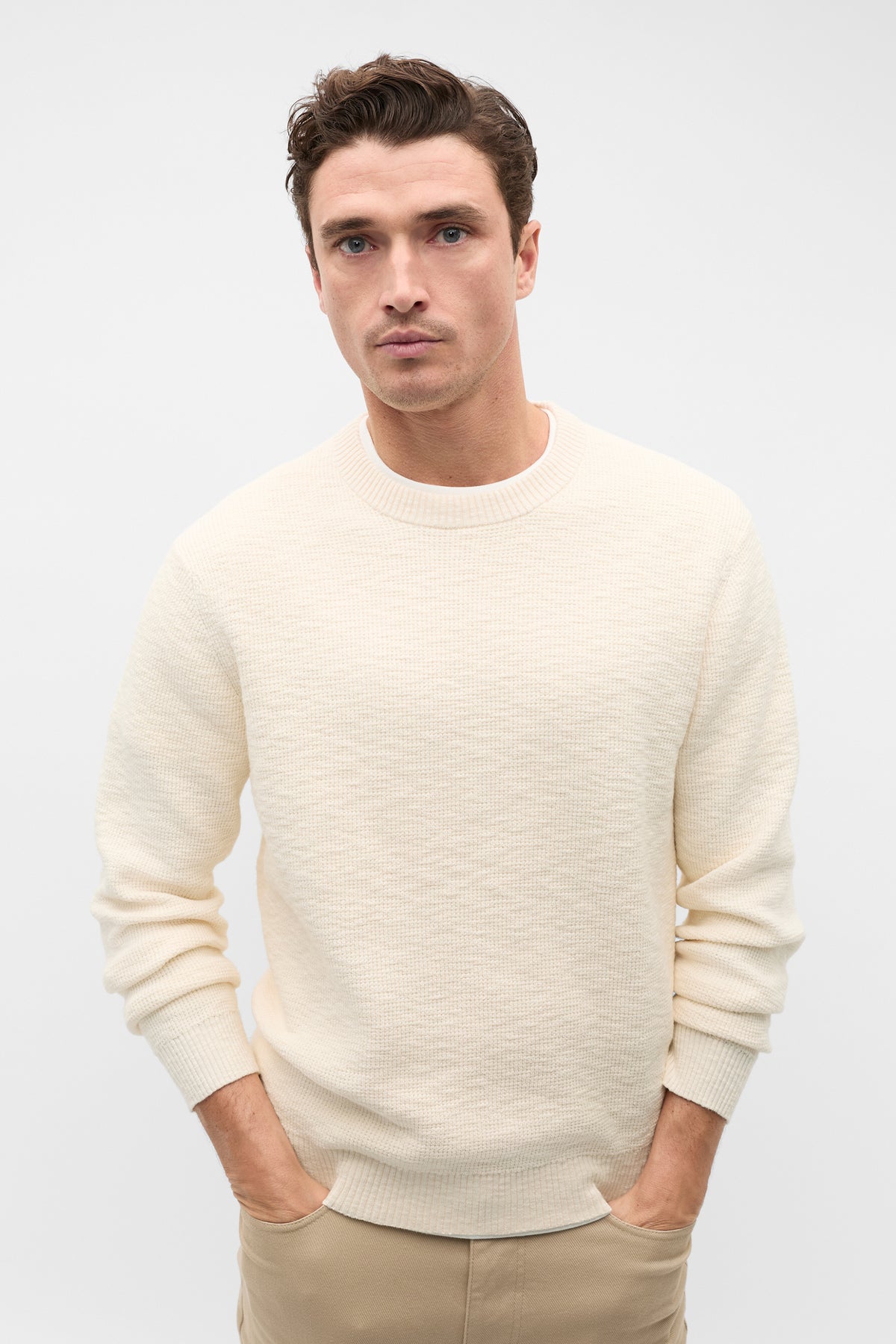 Slub Yarn Crew Neck Knit