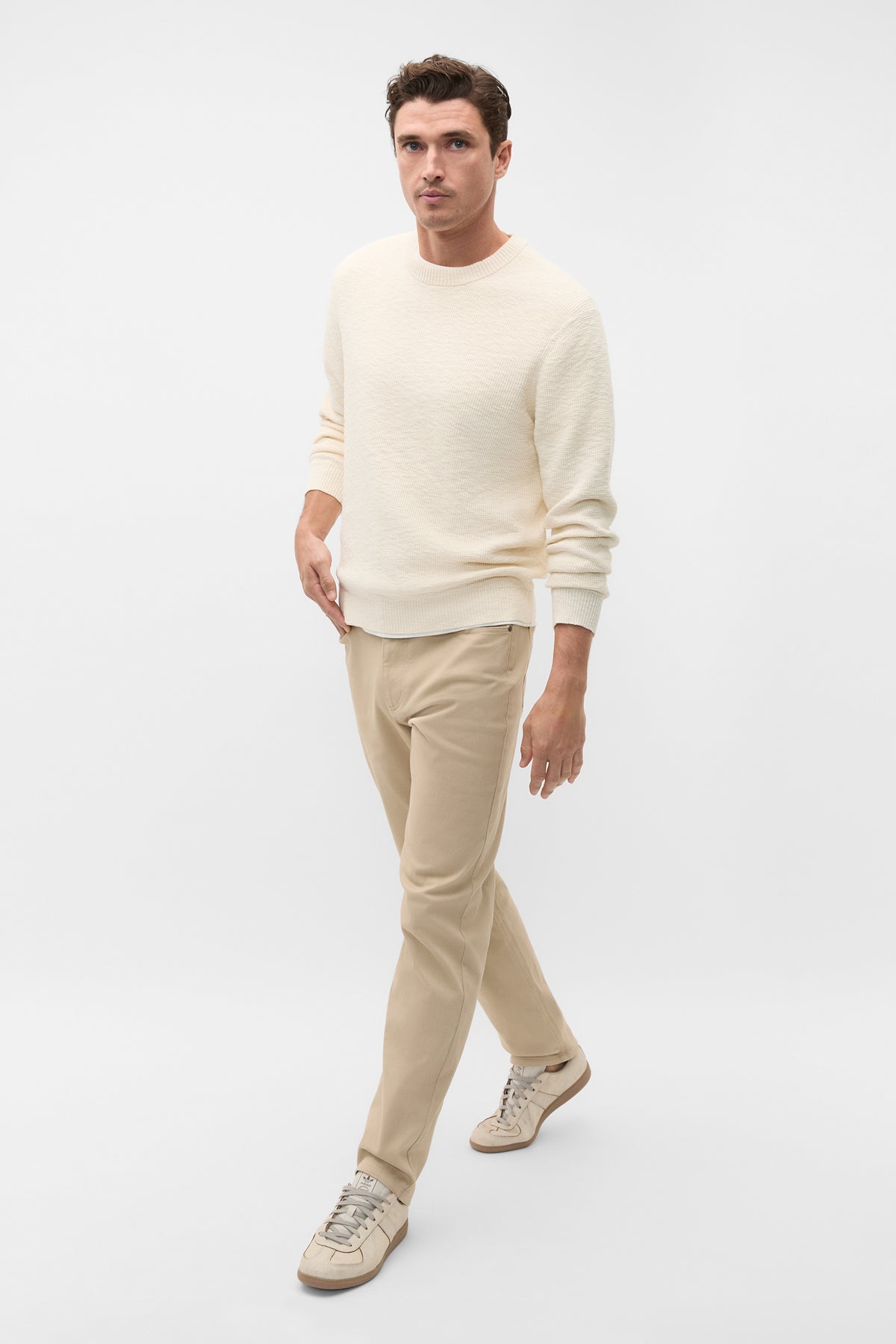 Slub Yarn Crew Neck Knit