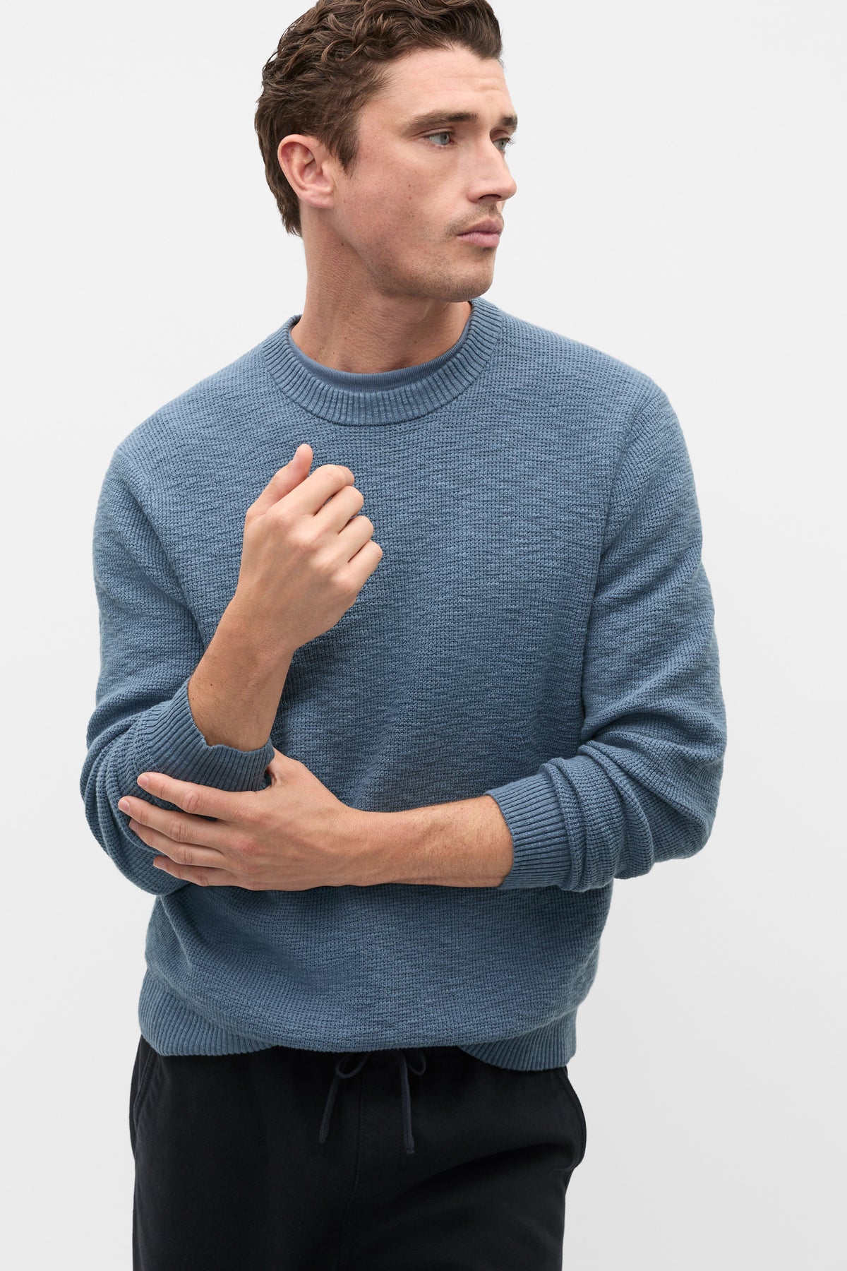 Slub Yarn Crew Neck Knit