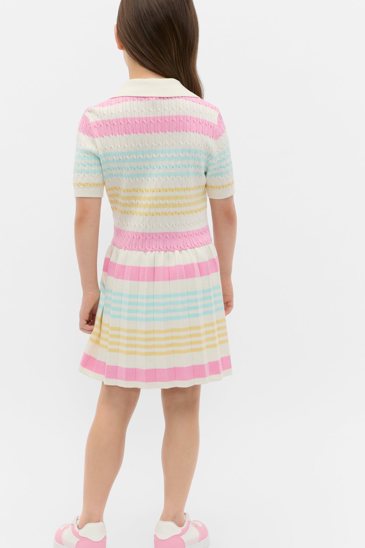 Logo Pleat Knit Dress
