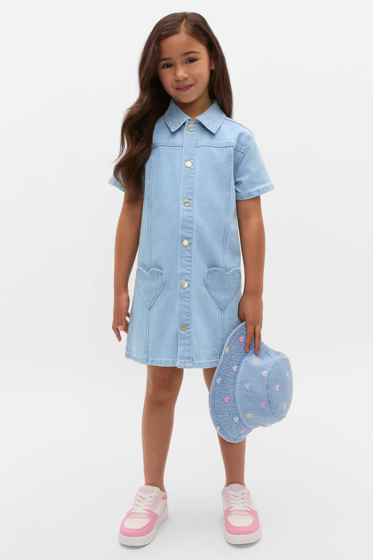 Heart Pocket Denim Dress