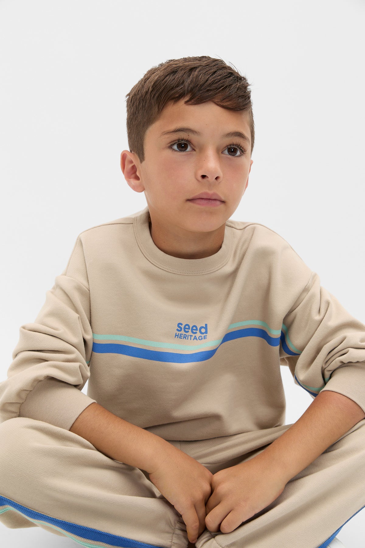 Sports Stripe Logo Sweat