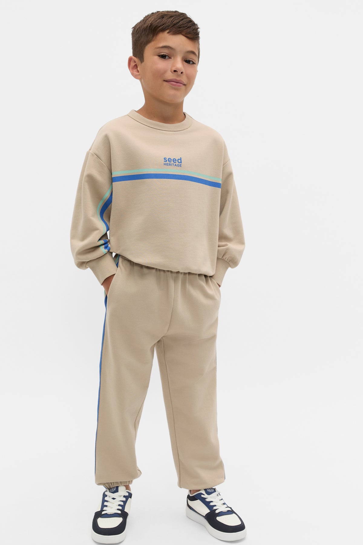 Sports Stripe Logo Sweat
