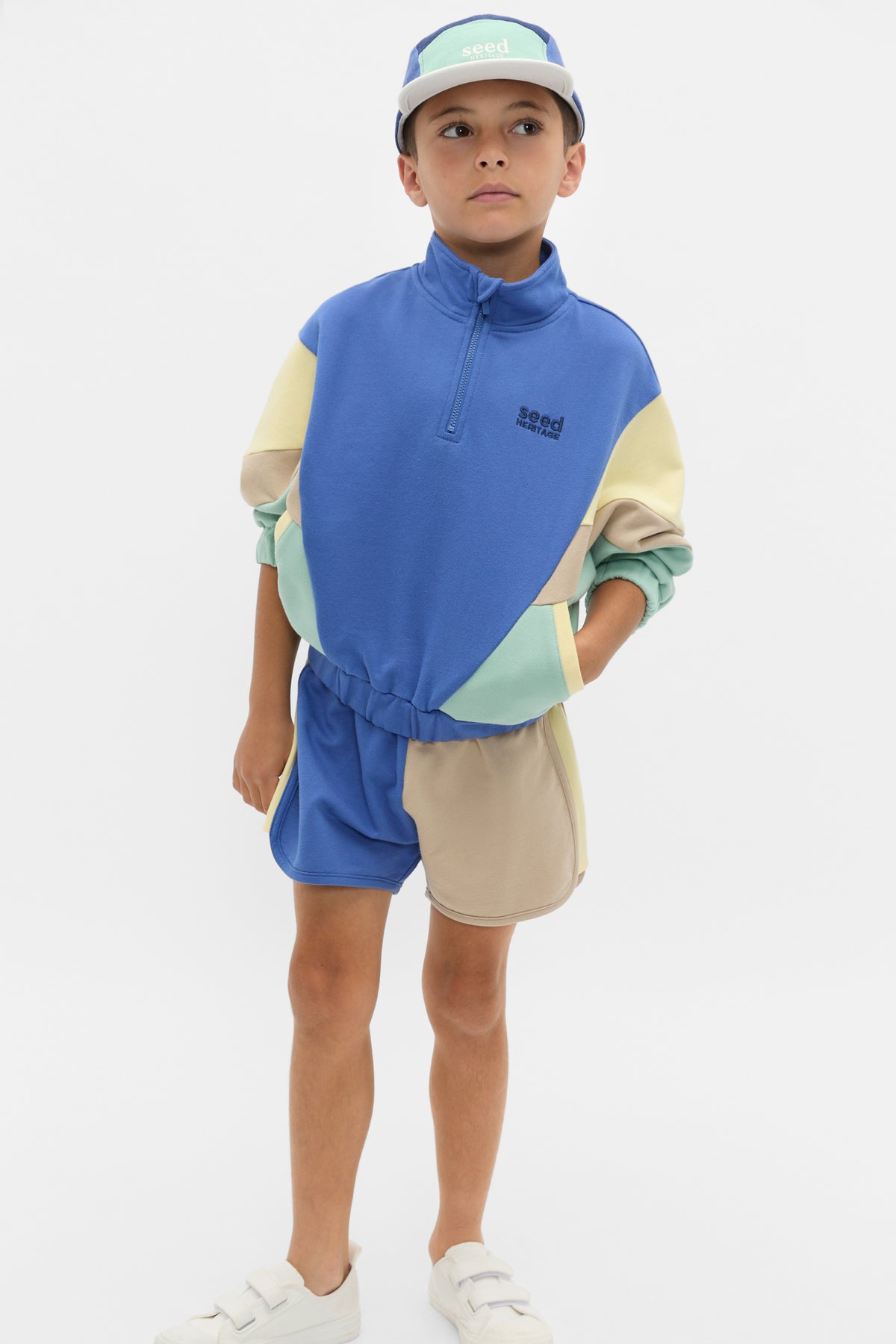 Colourblock Zip Through Sweat