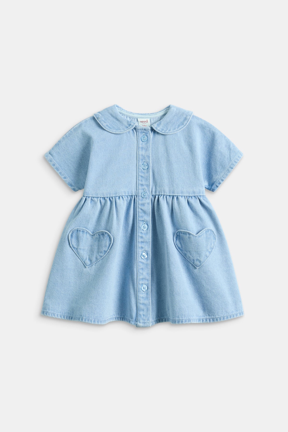 Heart Pocket Denim Dress