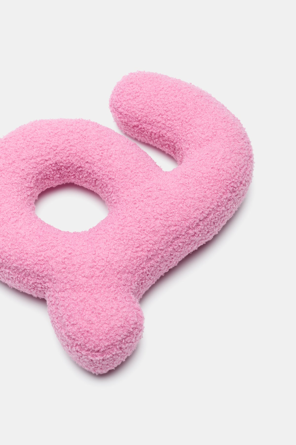 Pink Boucle Initial Cushion
