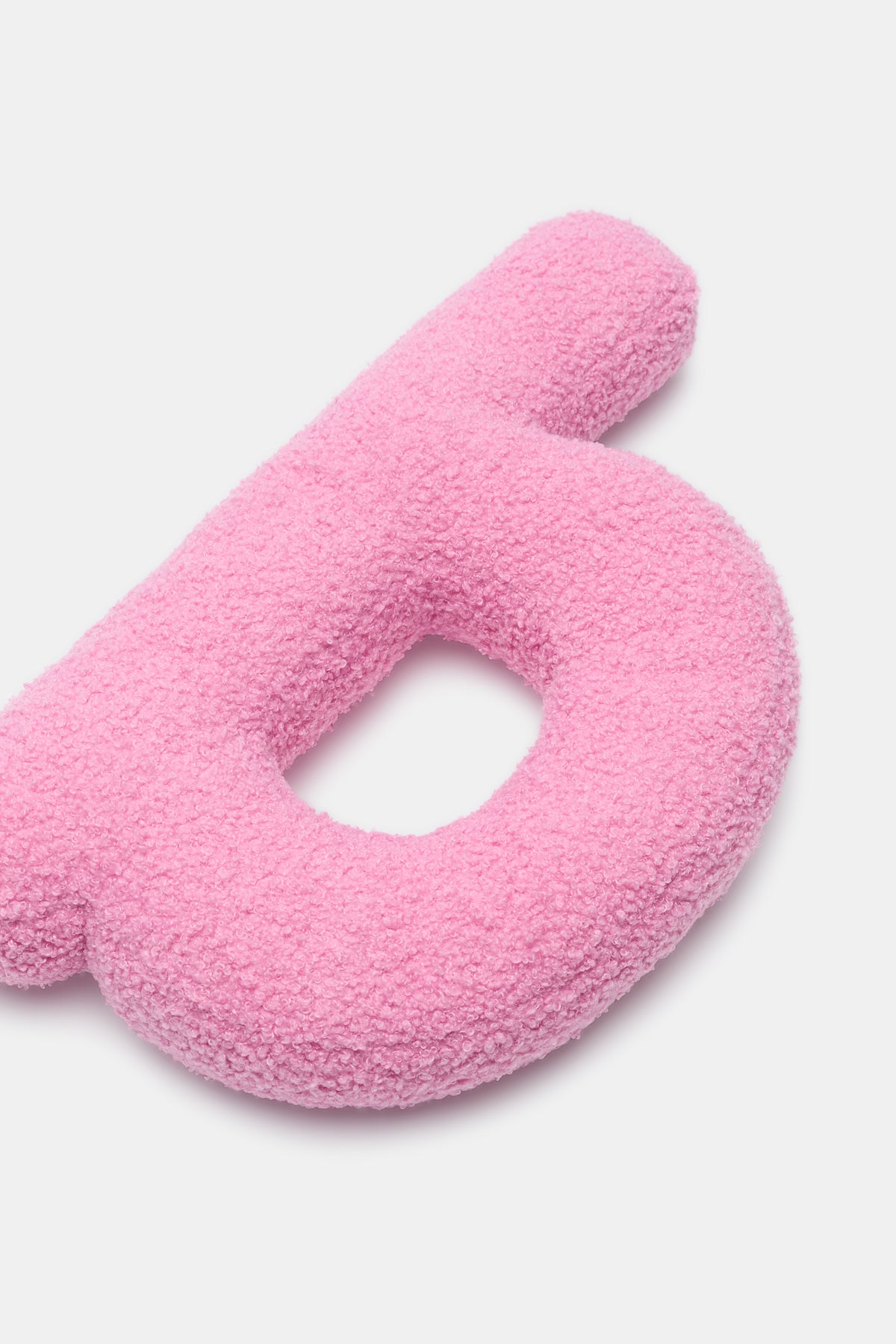 Pink Boucle Initial Cushion