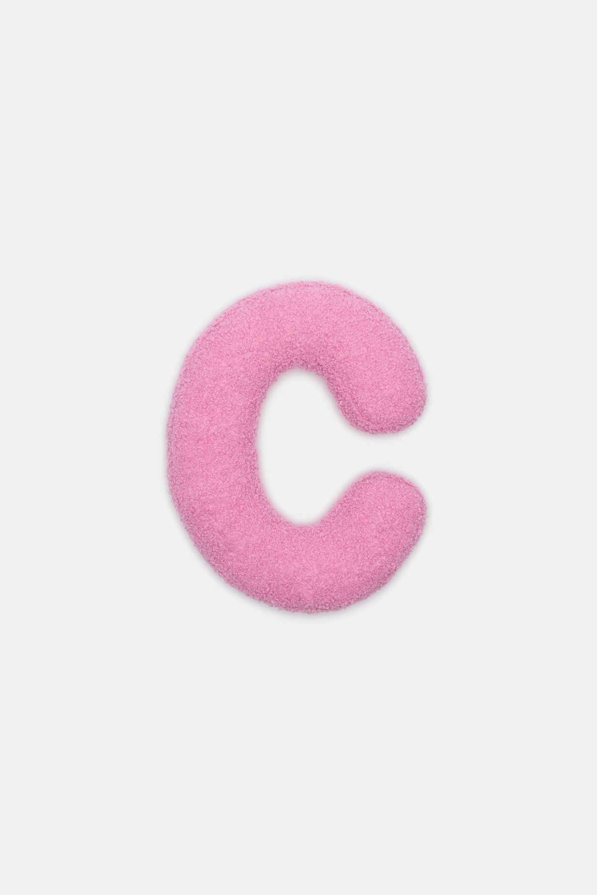 Pink Boucle Initial Cushion