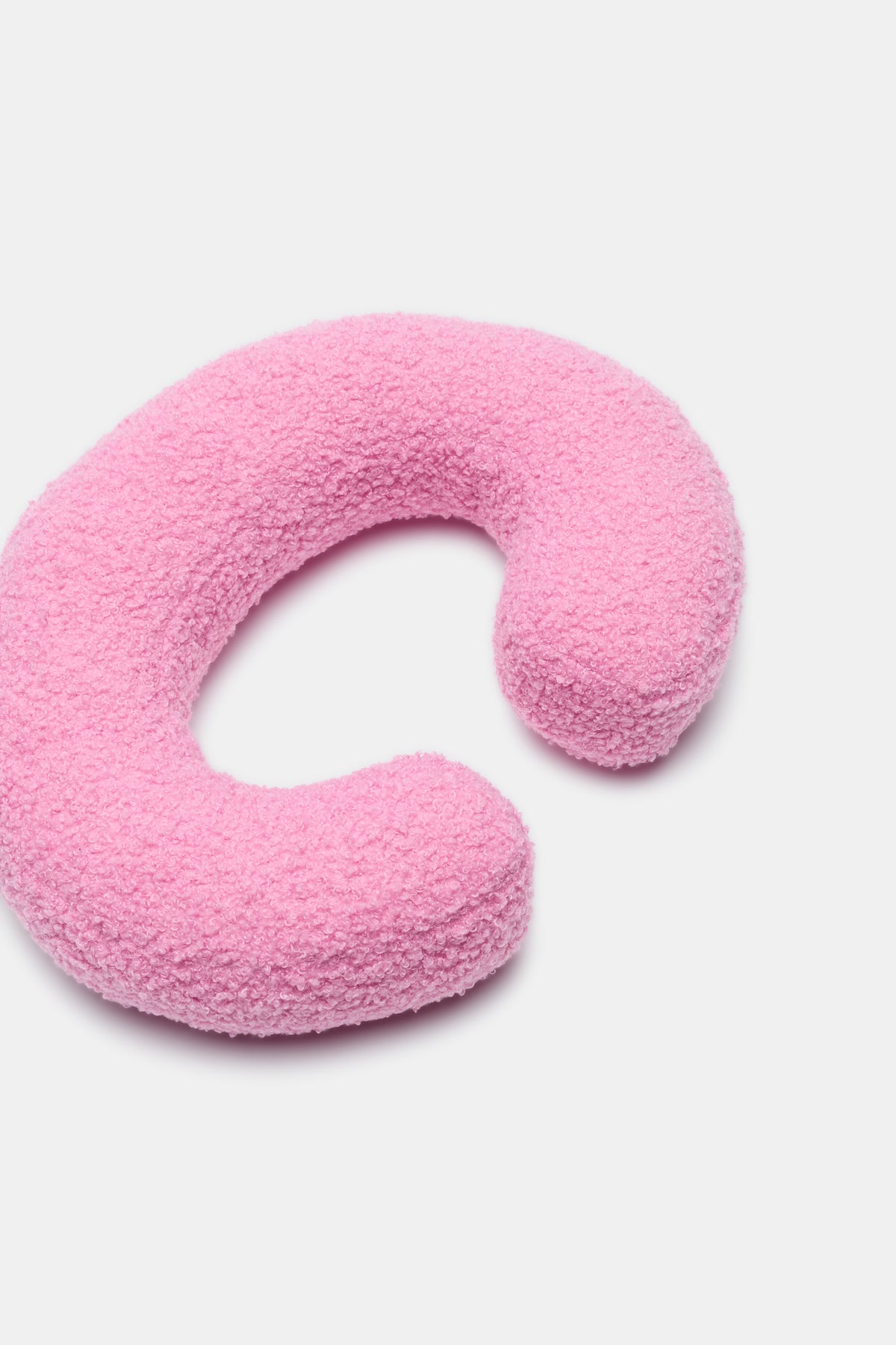Pink Boucle Initial Cushion