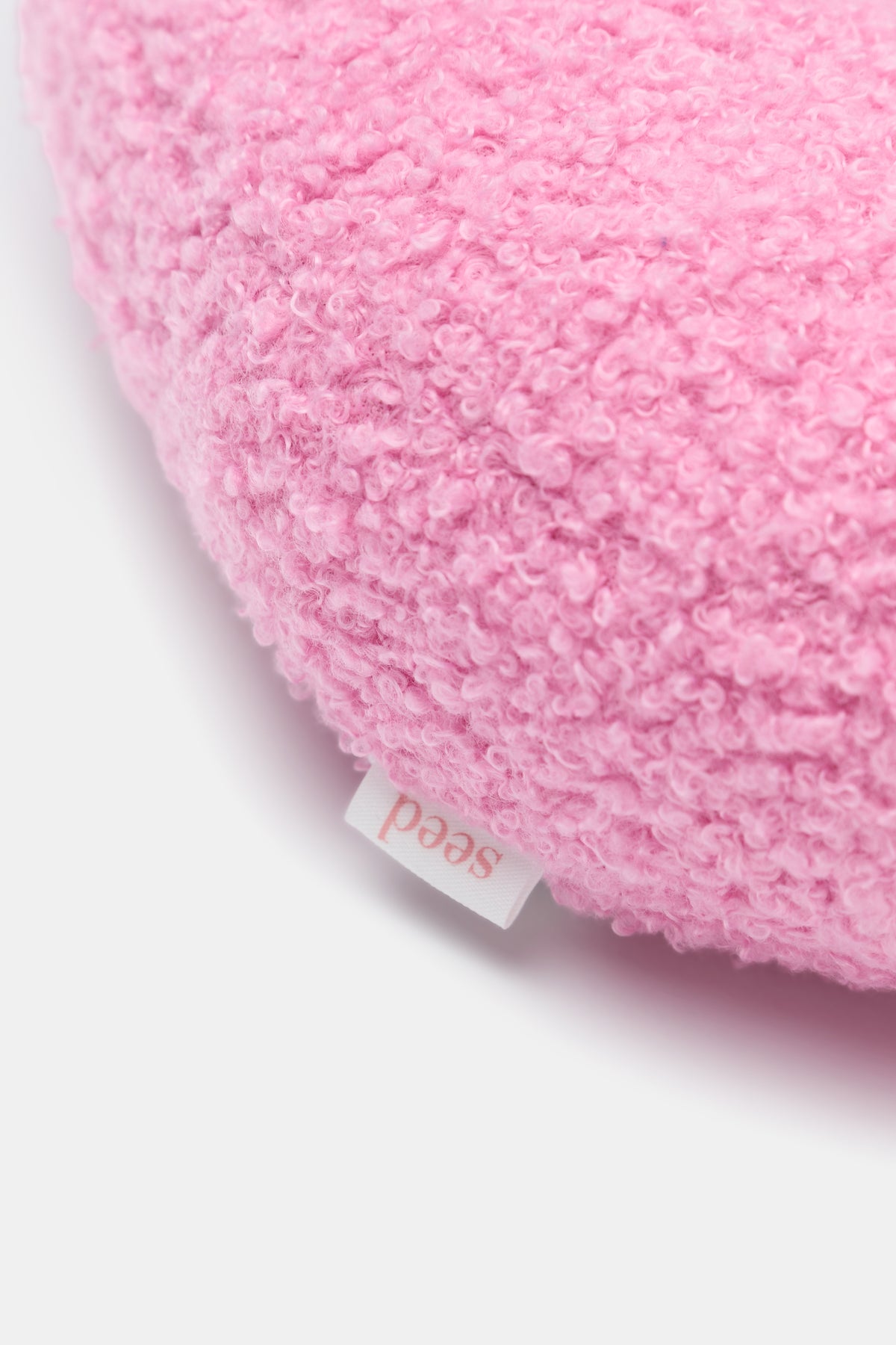 Pink Boucle Initial Cushion