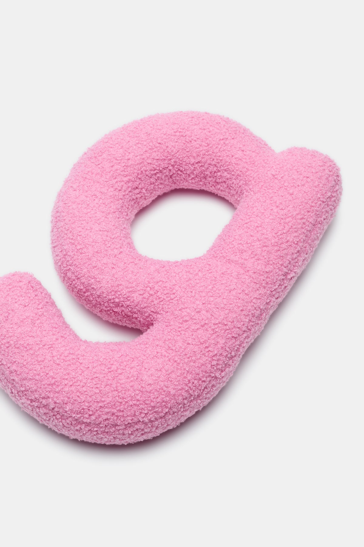 Pink Boucle Initial Cushion