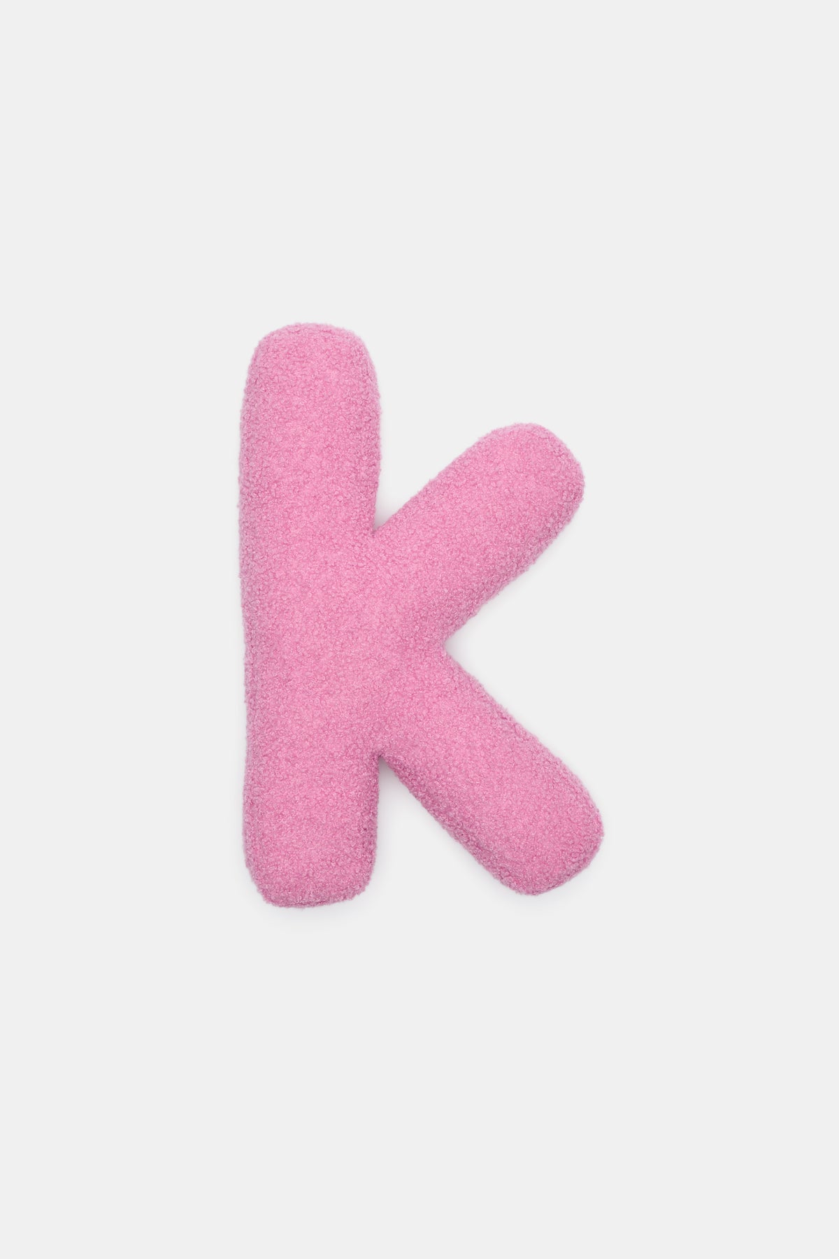 Pink Boucle Initial Cushion