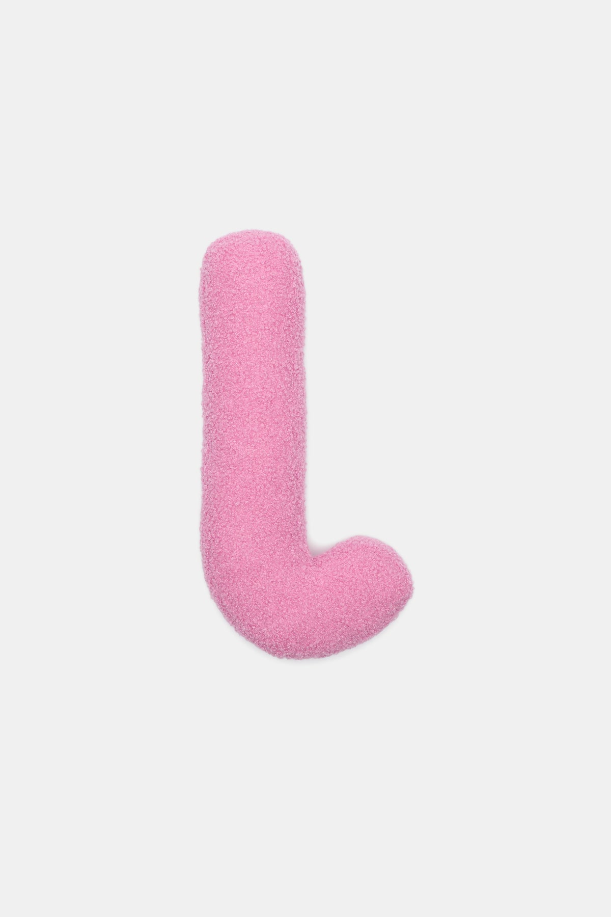 Pink Boucle Initial Cushion