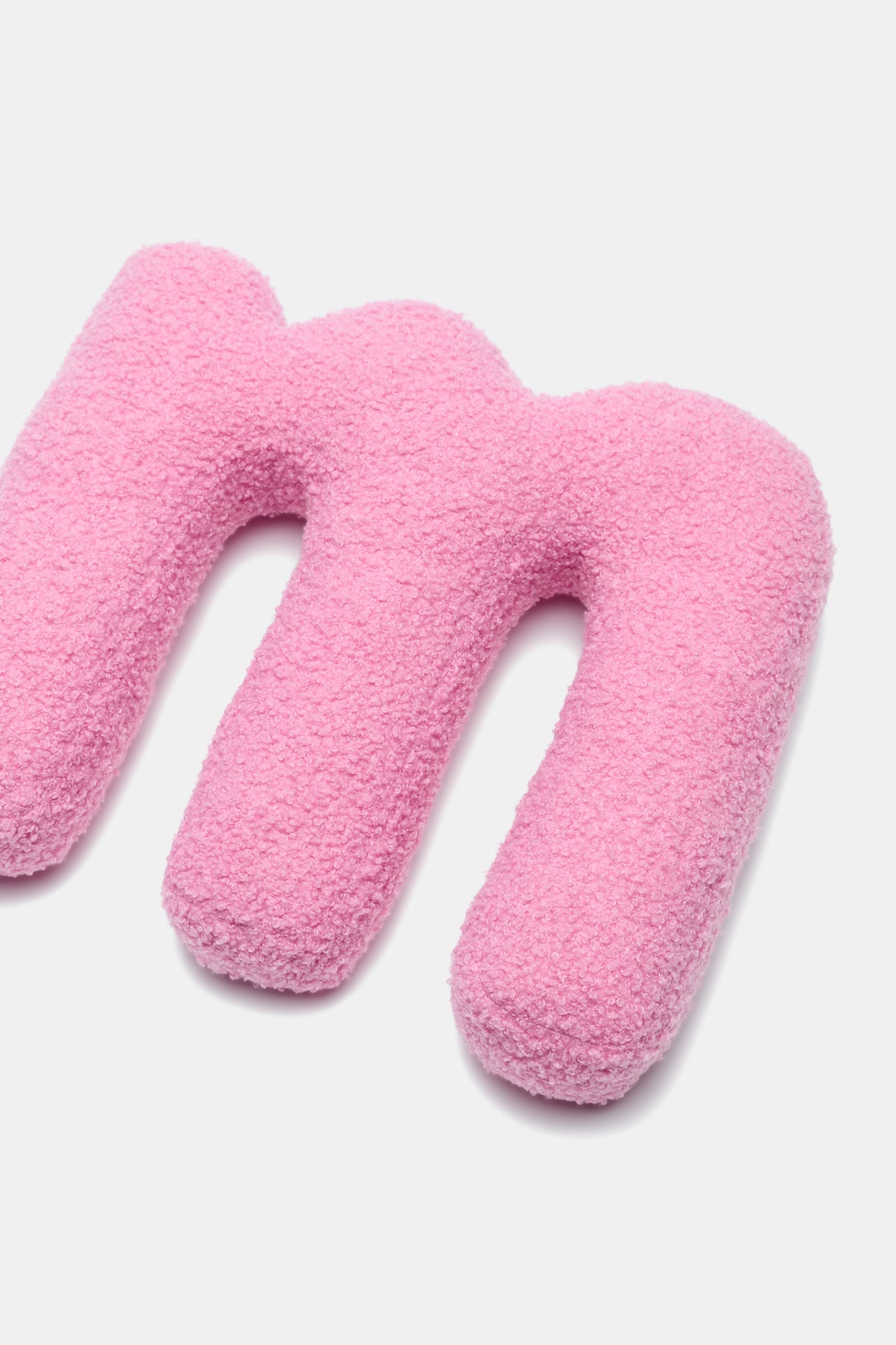 Pink Boucle Initial Cushion