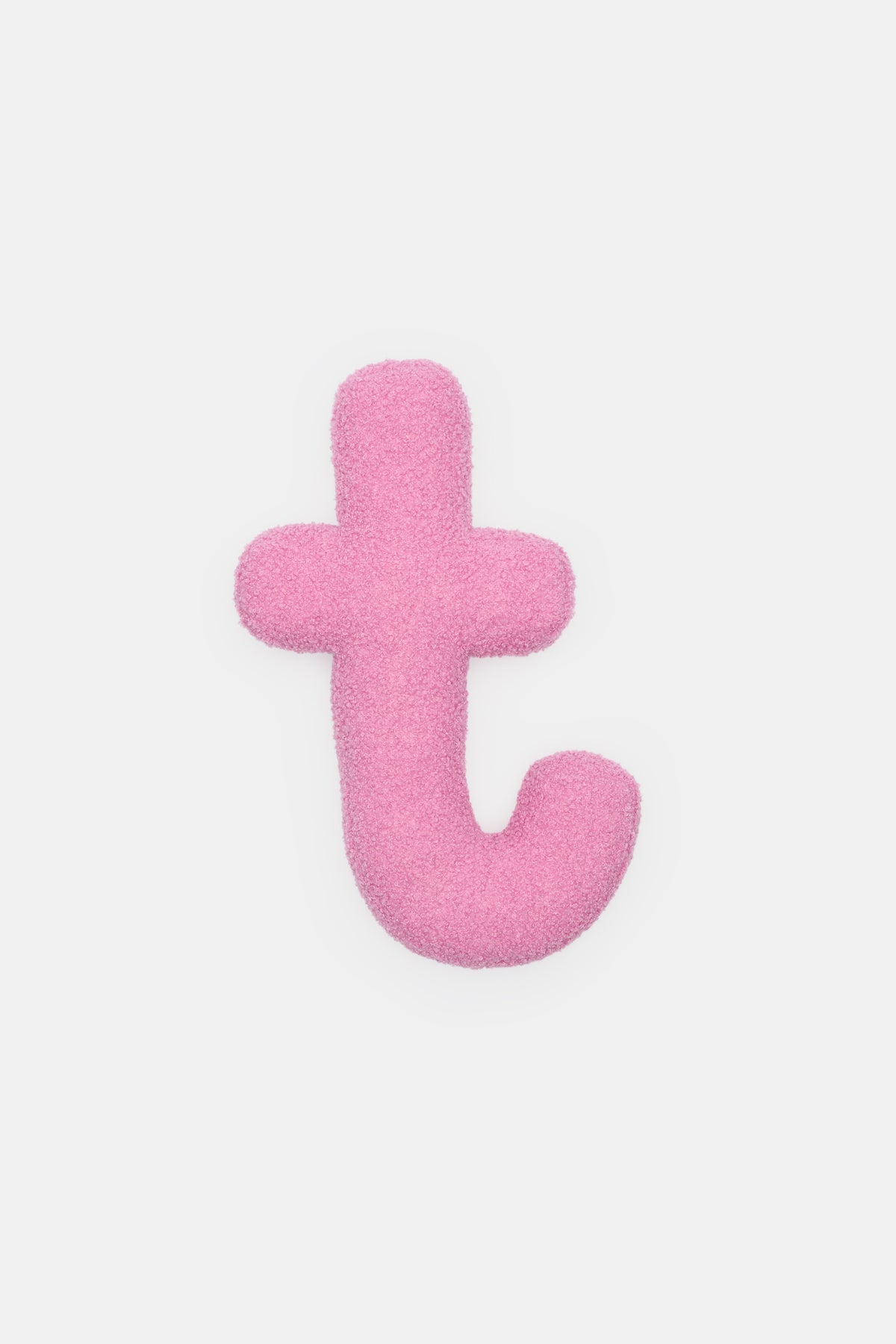 Pink Boucle Initial Cushion