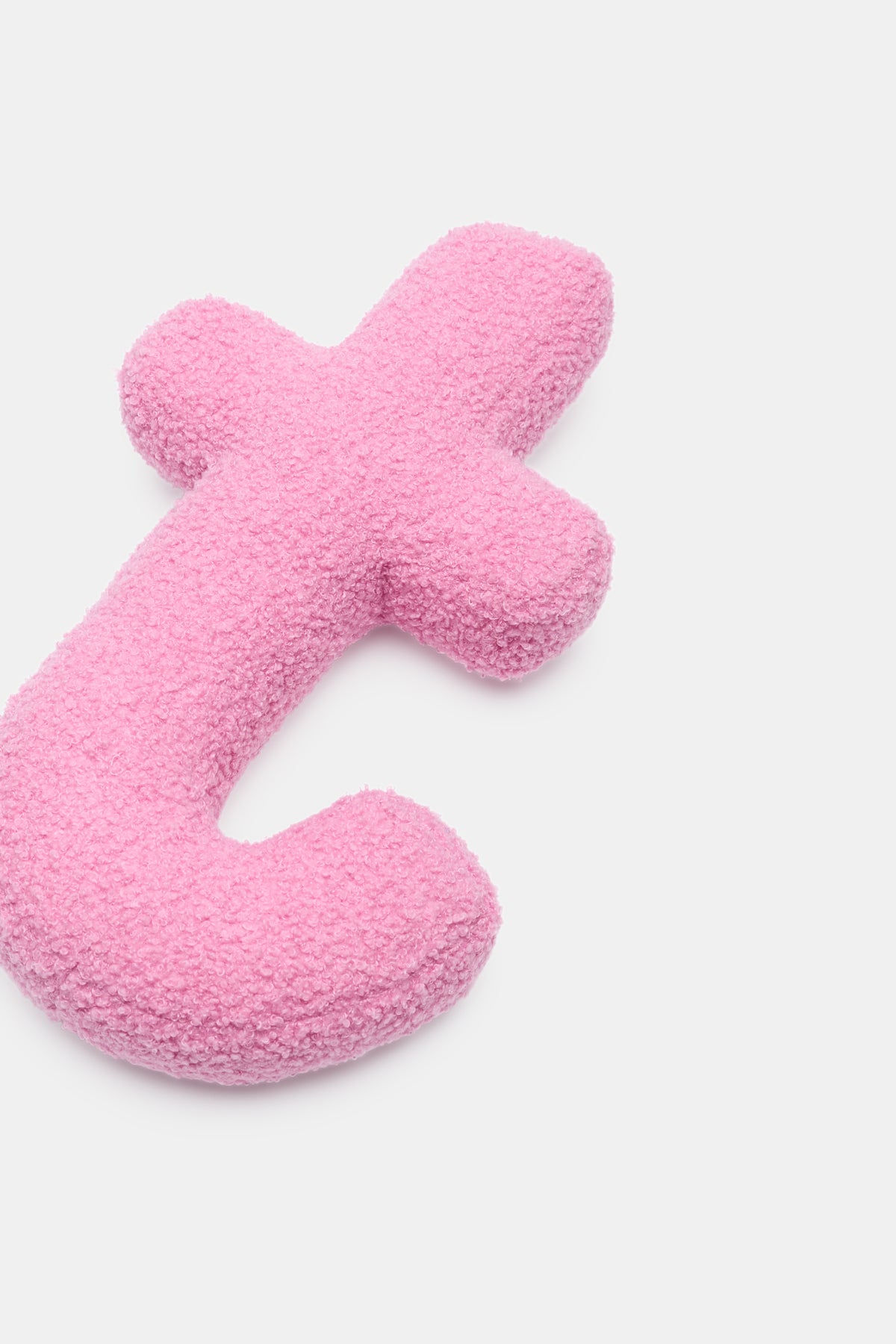 Pink Boucle Initial Cushion