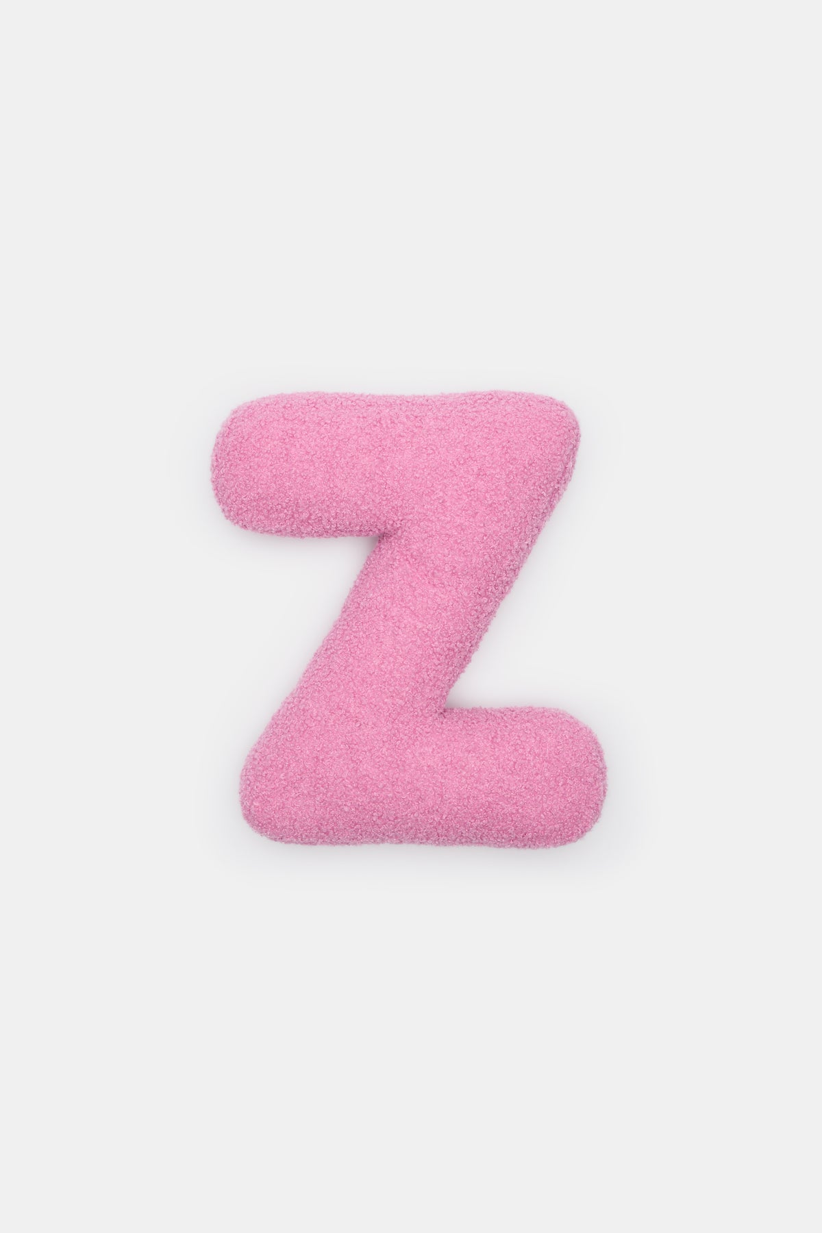 Pink Boucle Initial Cushion