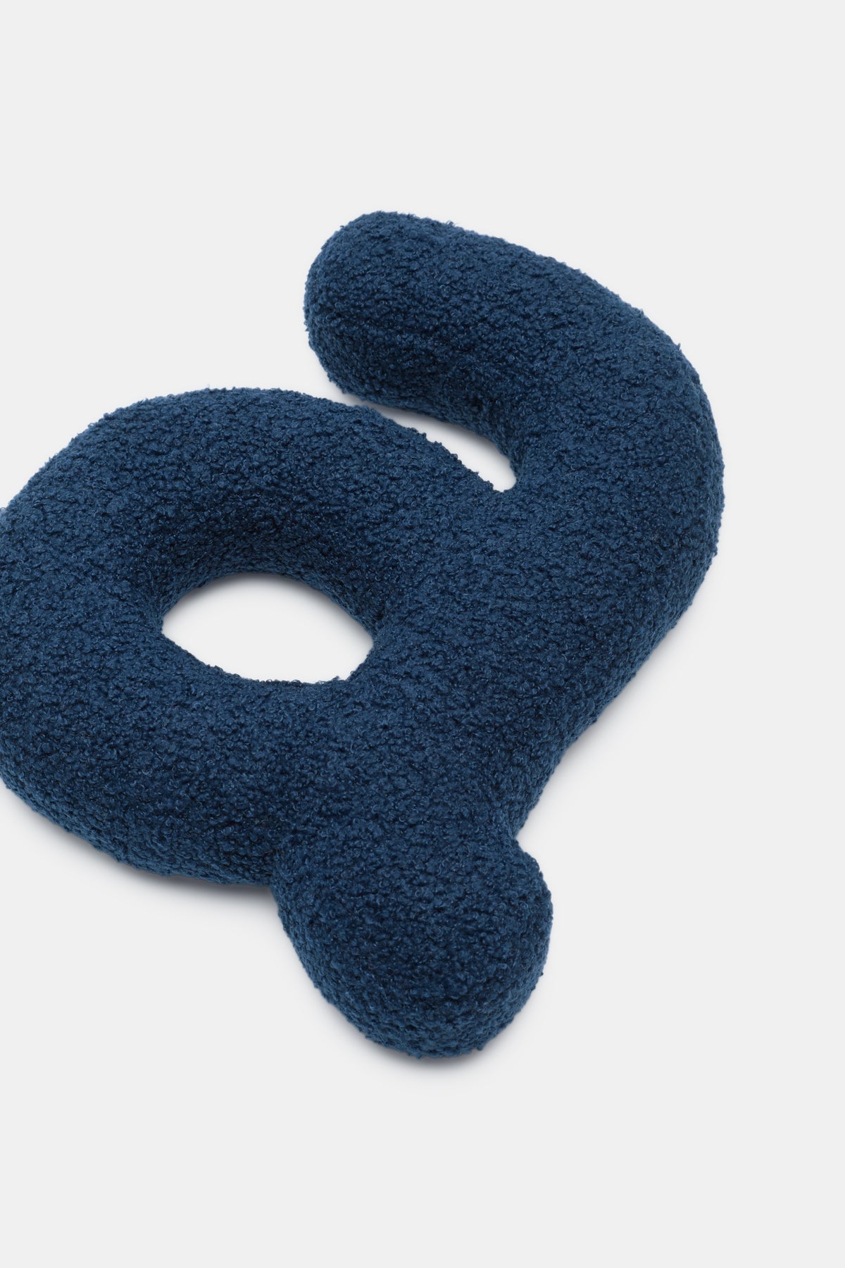 Blue Boucle Initial Cushion