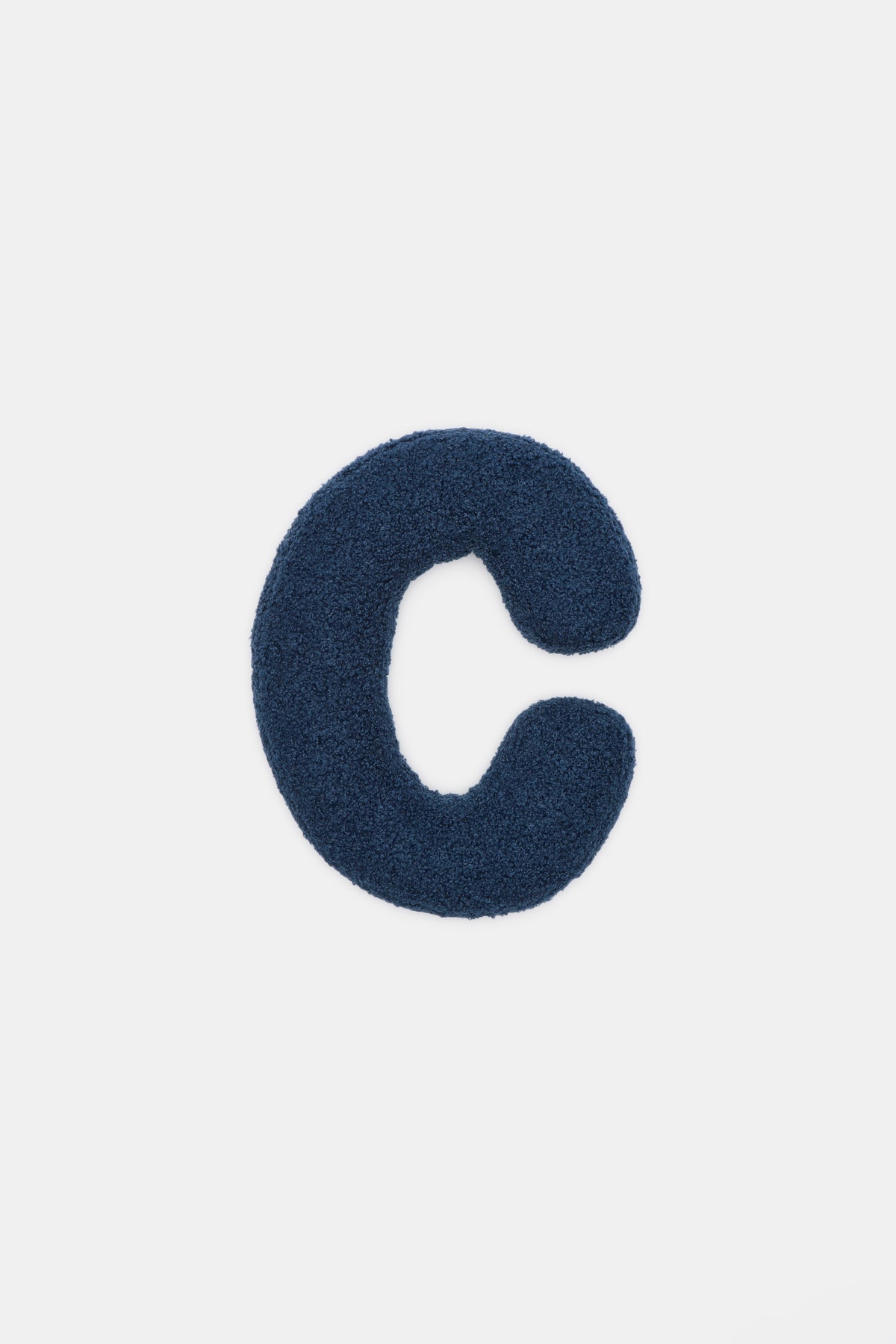 Blue Boucle Initial Cushion