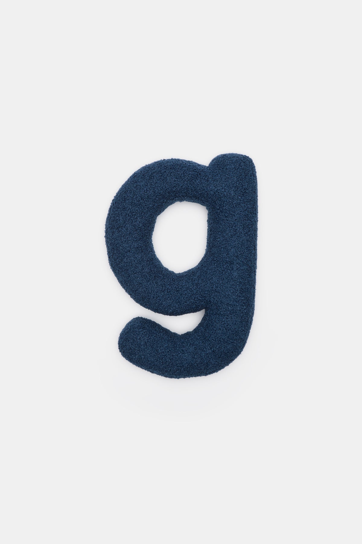 Blue Boucle Initial Cushion
