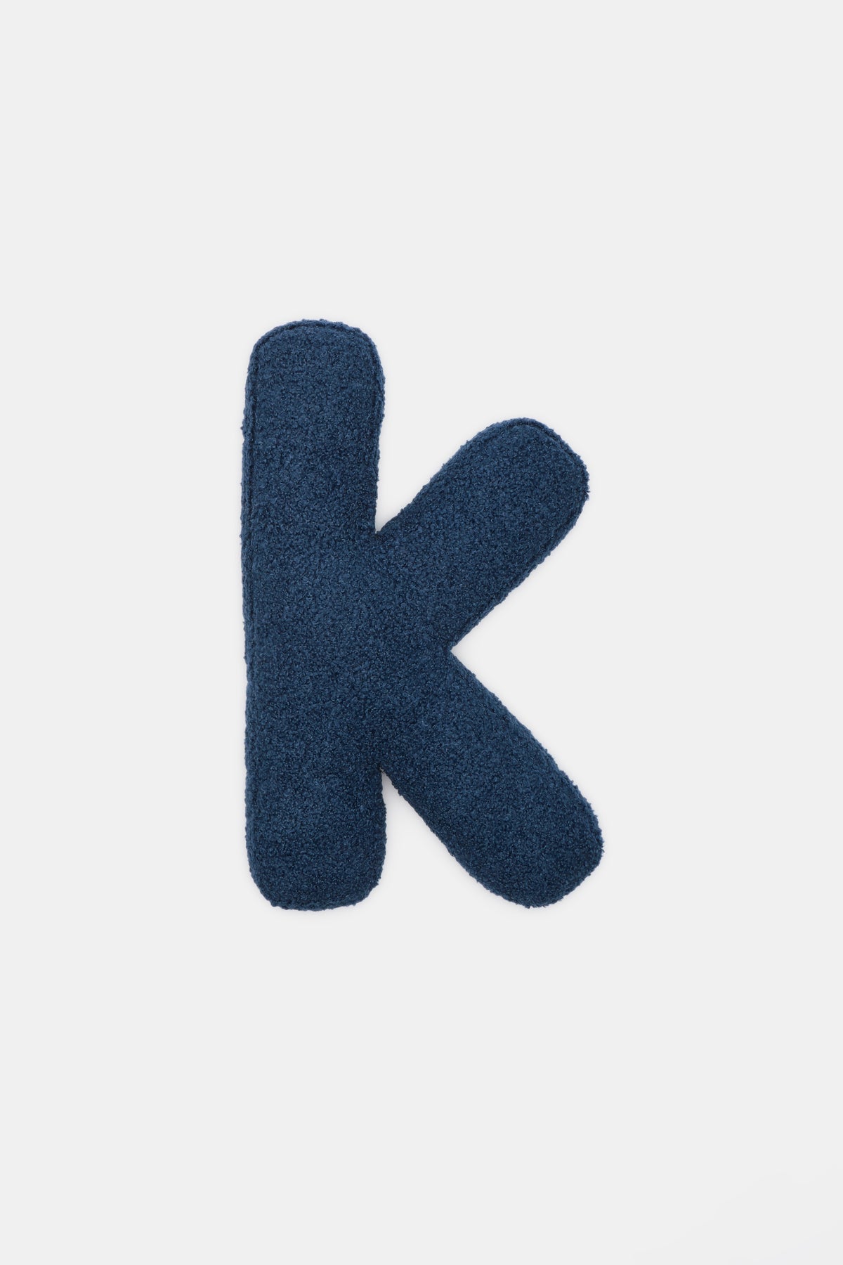 Blue Boucle Initial Cushion