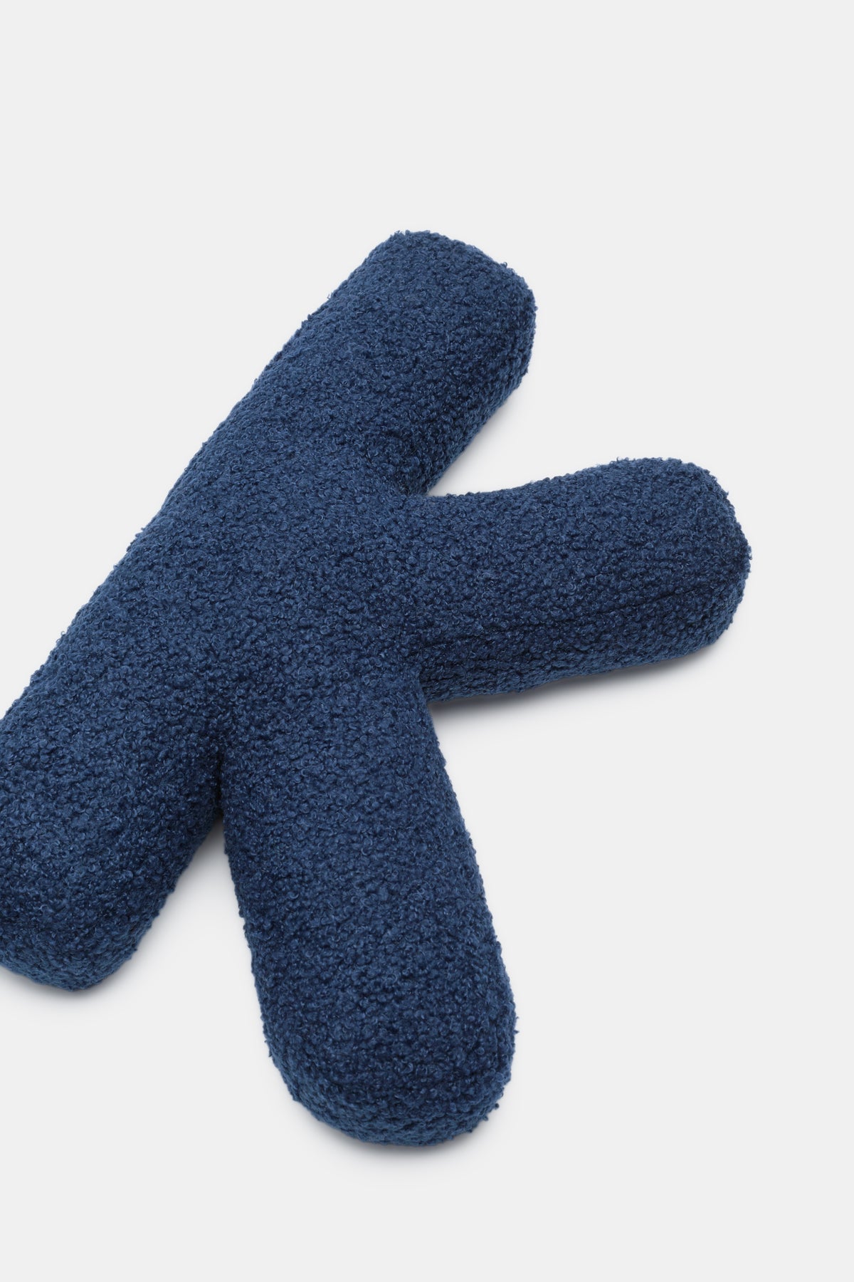 Blue Boucle Initial Cushion