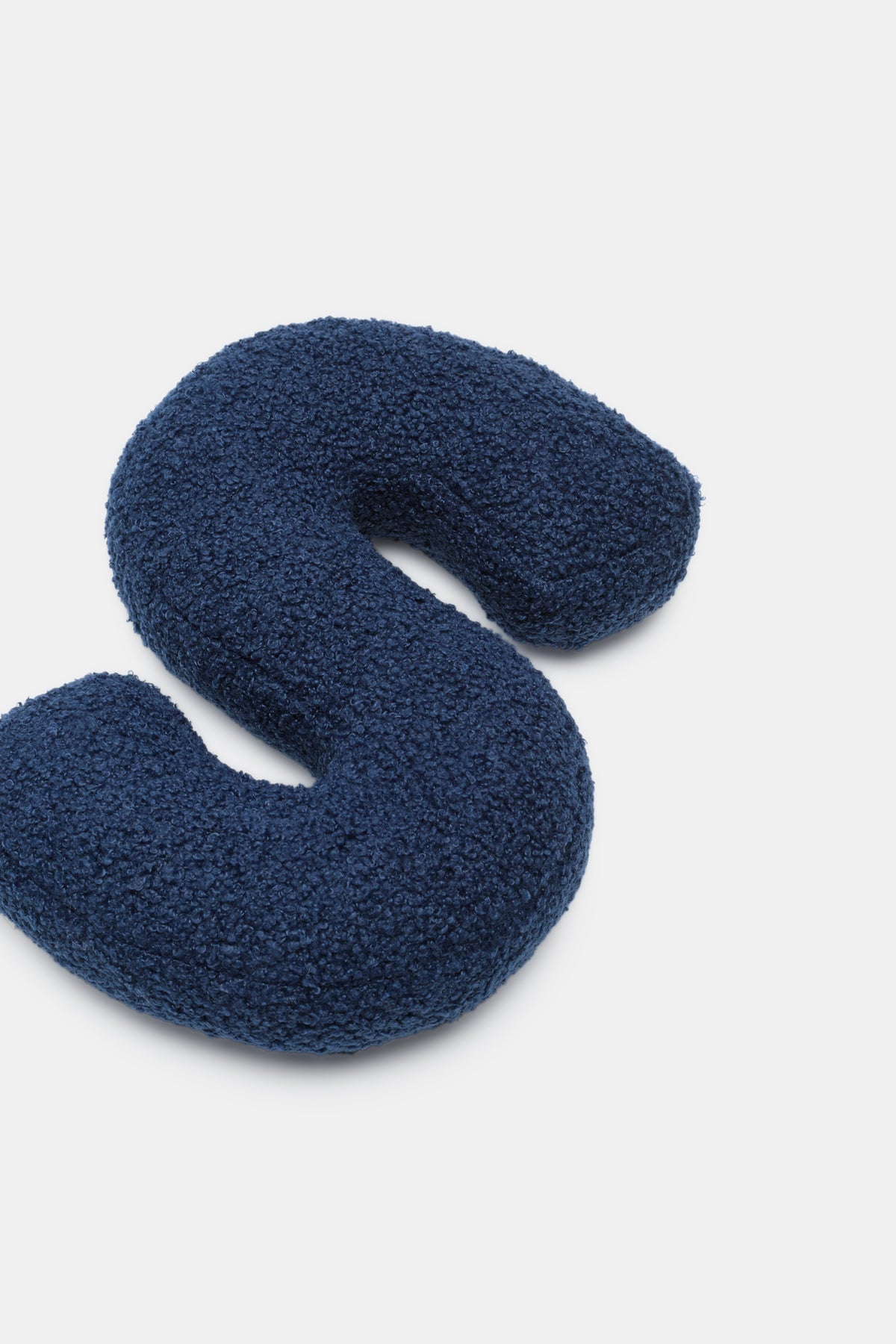 Blue Boucle Initial Cushion